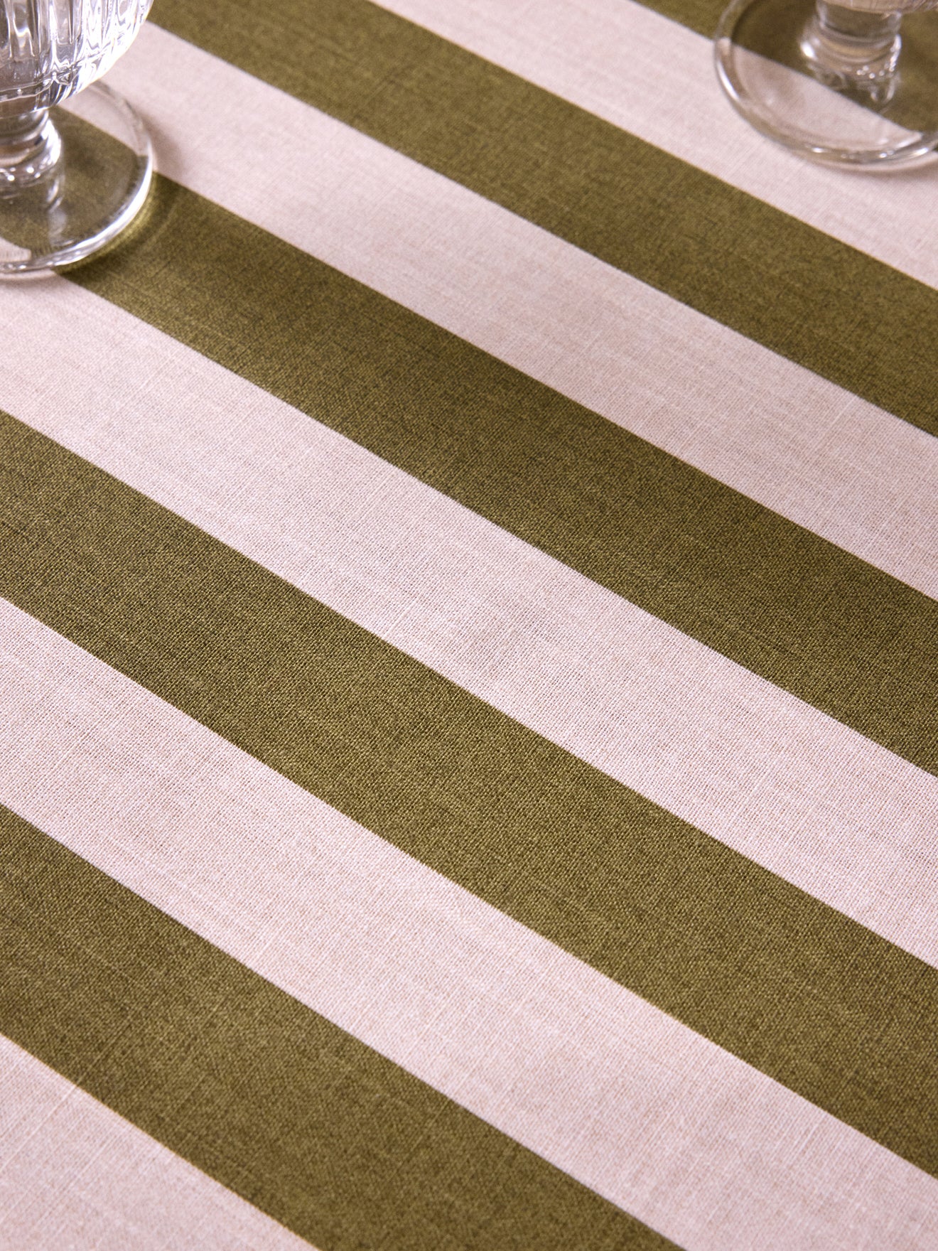 Nappe rayée en coton tramé aspect lin