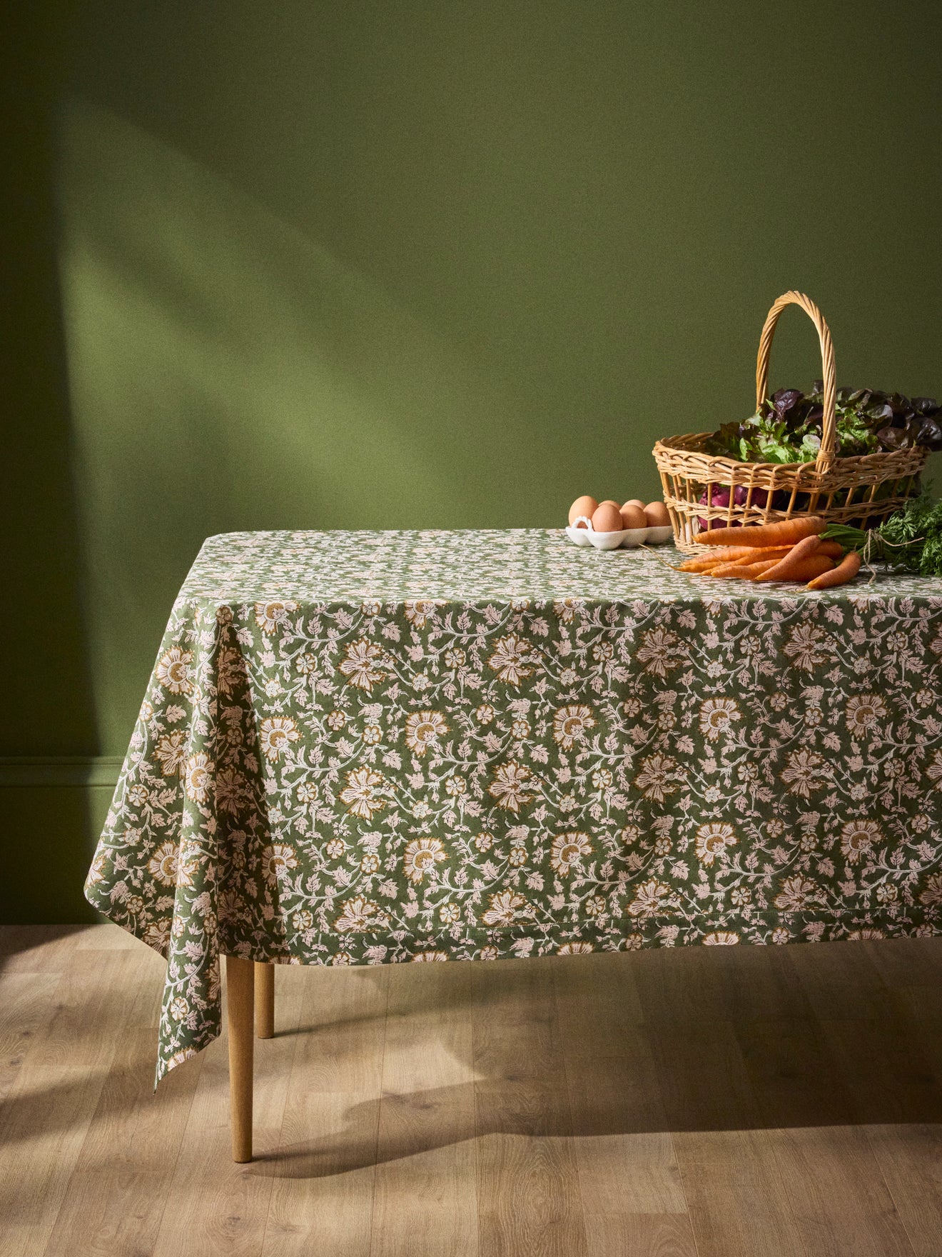 Floral Indian cotton tablecloth