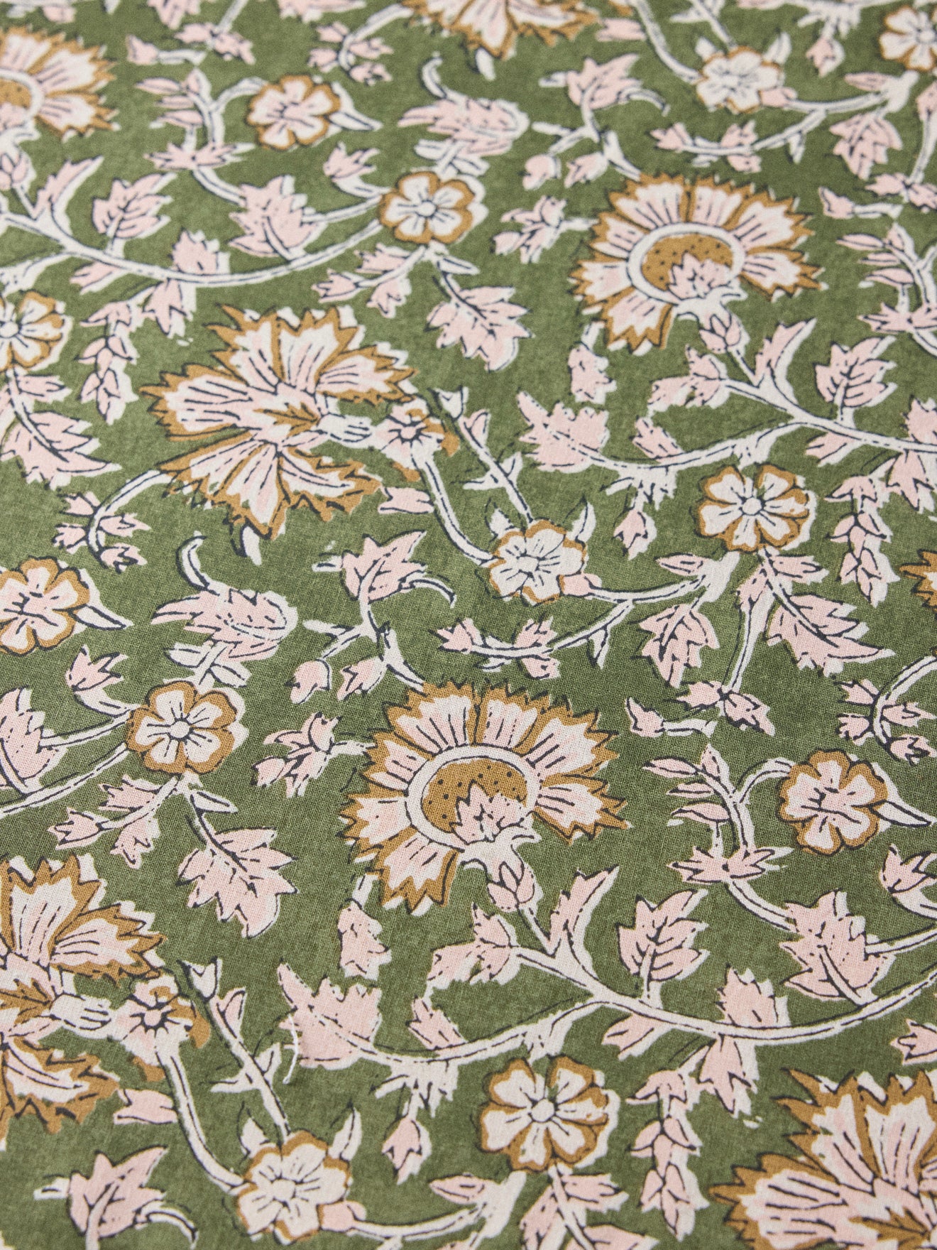Floral Indian cotton tablecloth