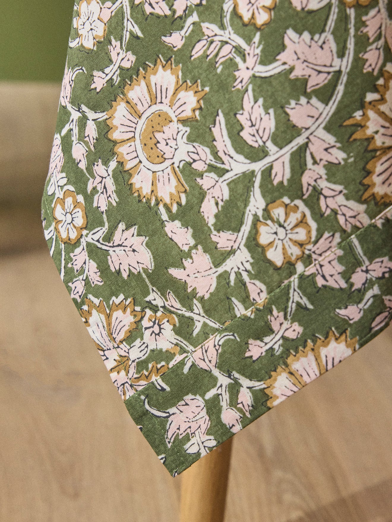 Floral Indian cotton tablecloth