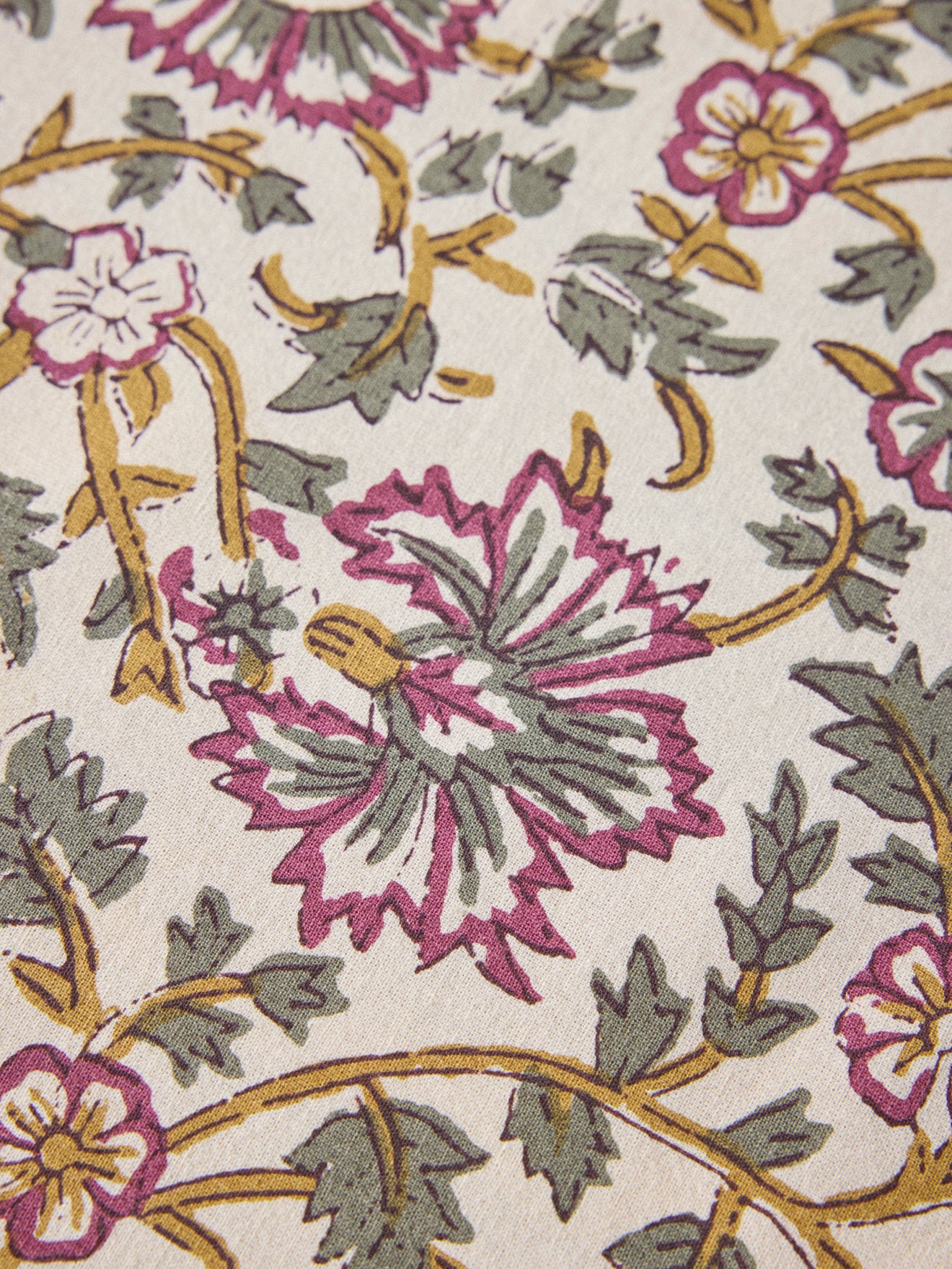 Floral Indian cotton tablecloth
