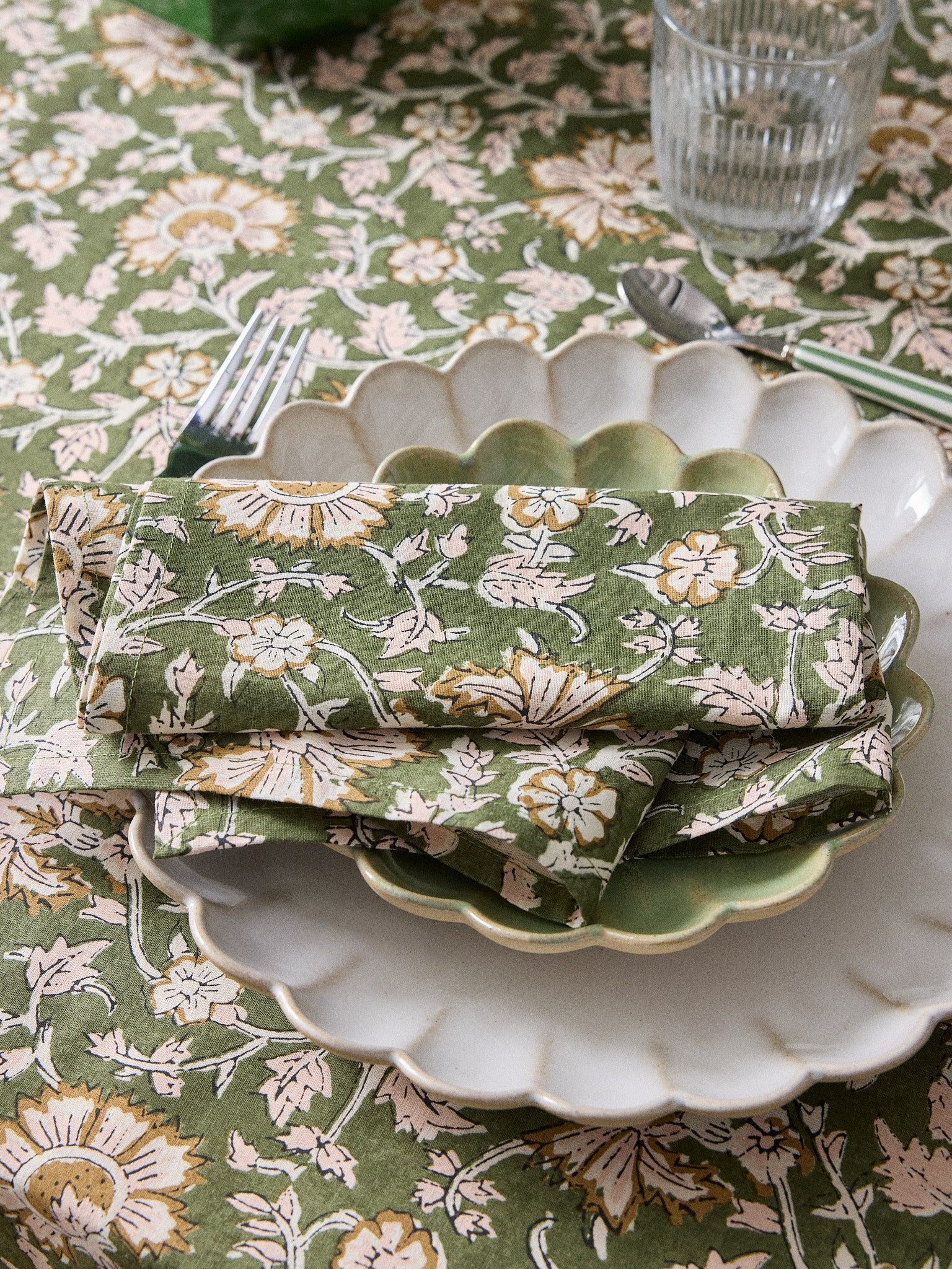 Set of 4 Indian fabric table napkins