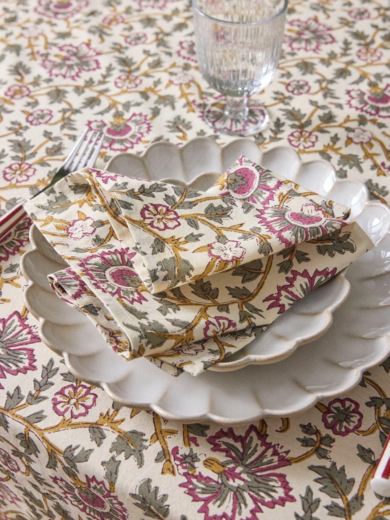 Set of 4 Indian fabric table napkins