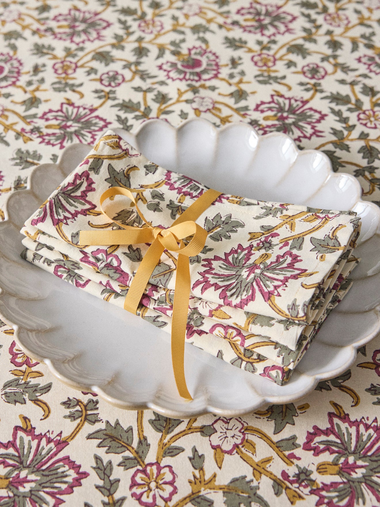 Set of 4 Indian fabric table napkins