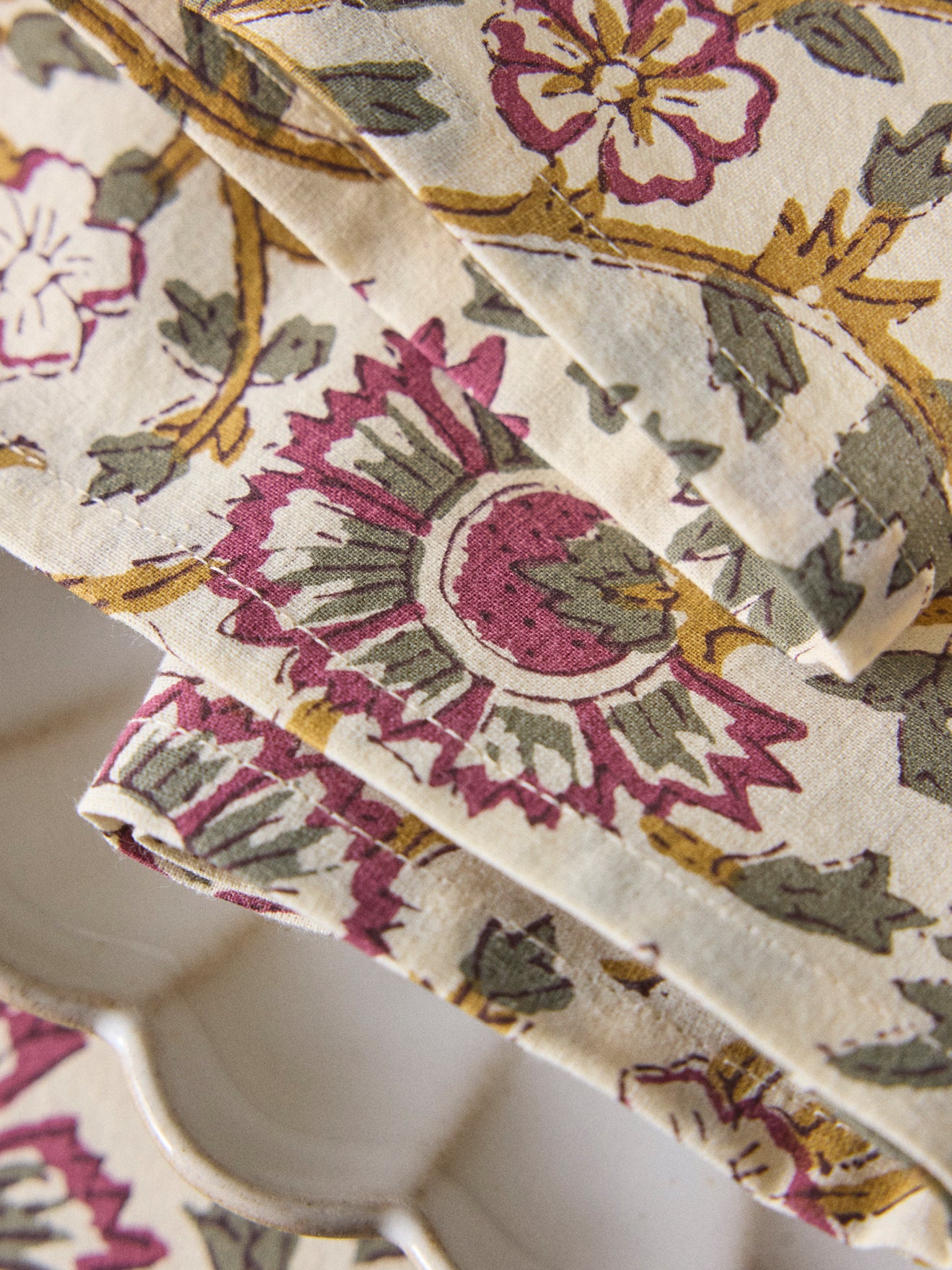 Set of 4 Indian fabric table napkins