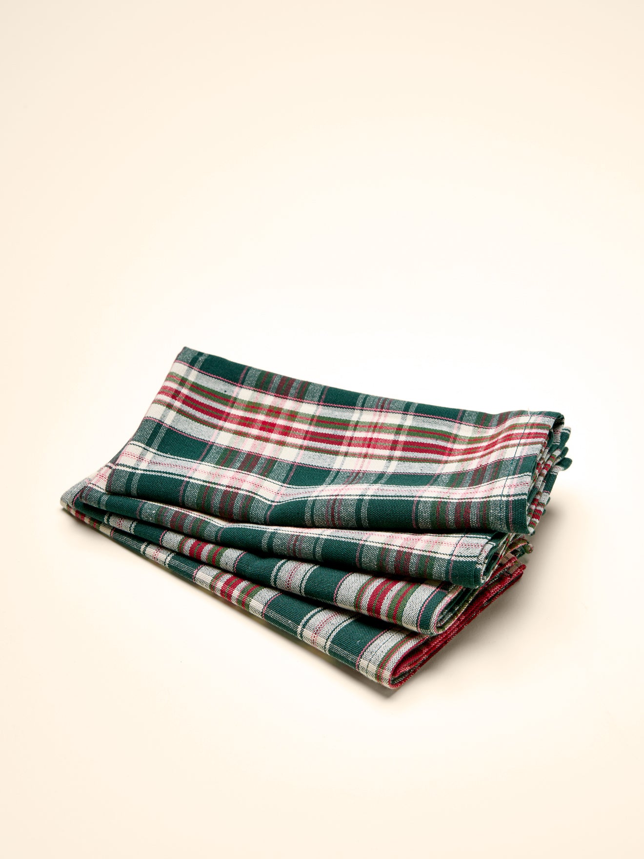 Serviette de table en tartan par lot de 4 - Collection Noël