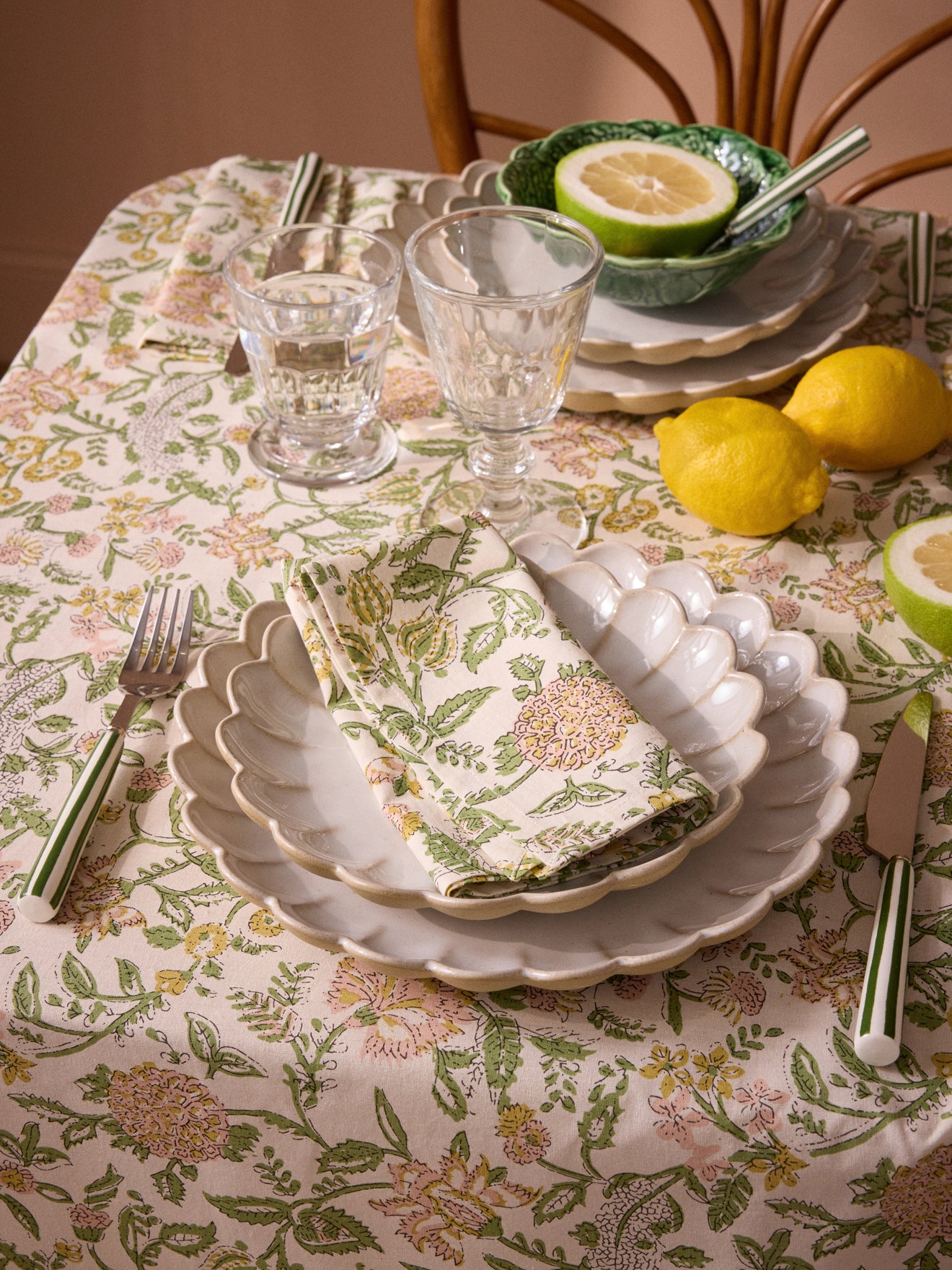 Set of 4 Indian-print table napkins