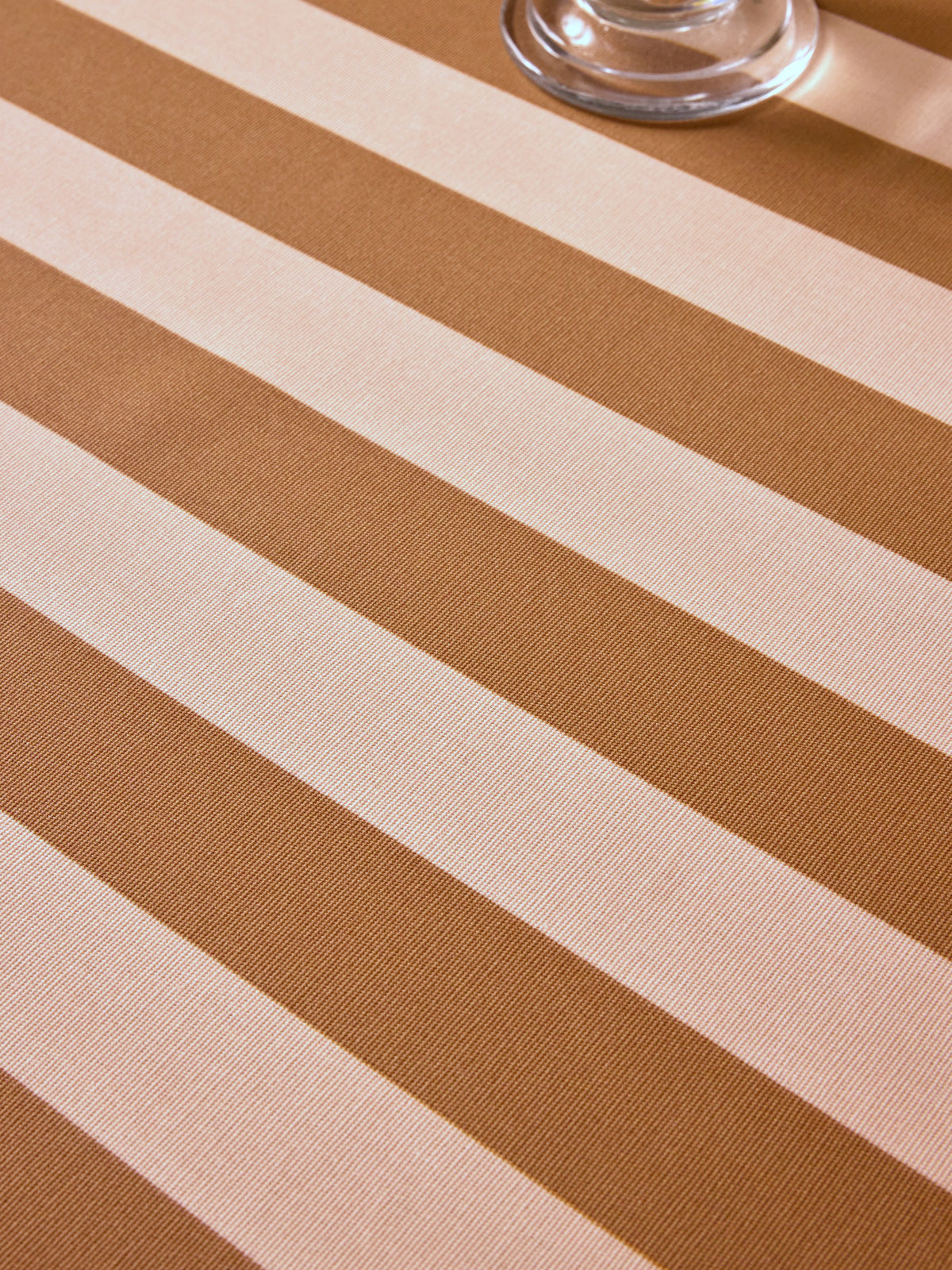 Striped coated cotton tablecloth