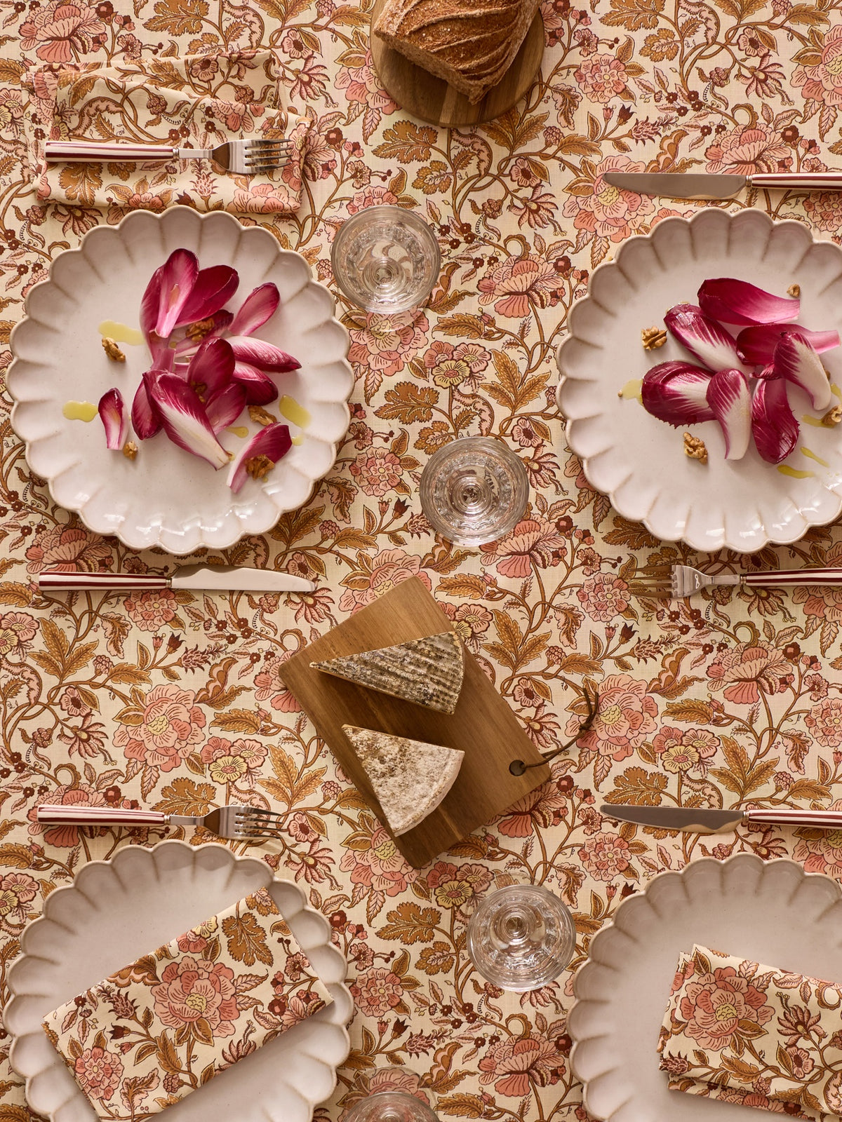 Print tablecloth in welted cotton