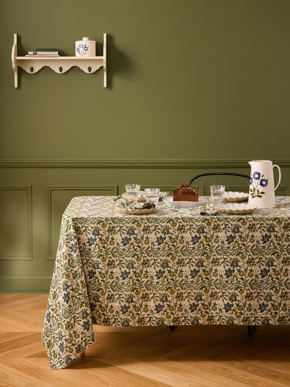 Indian print cotton tablecloth