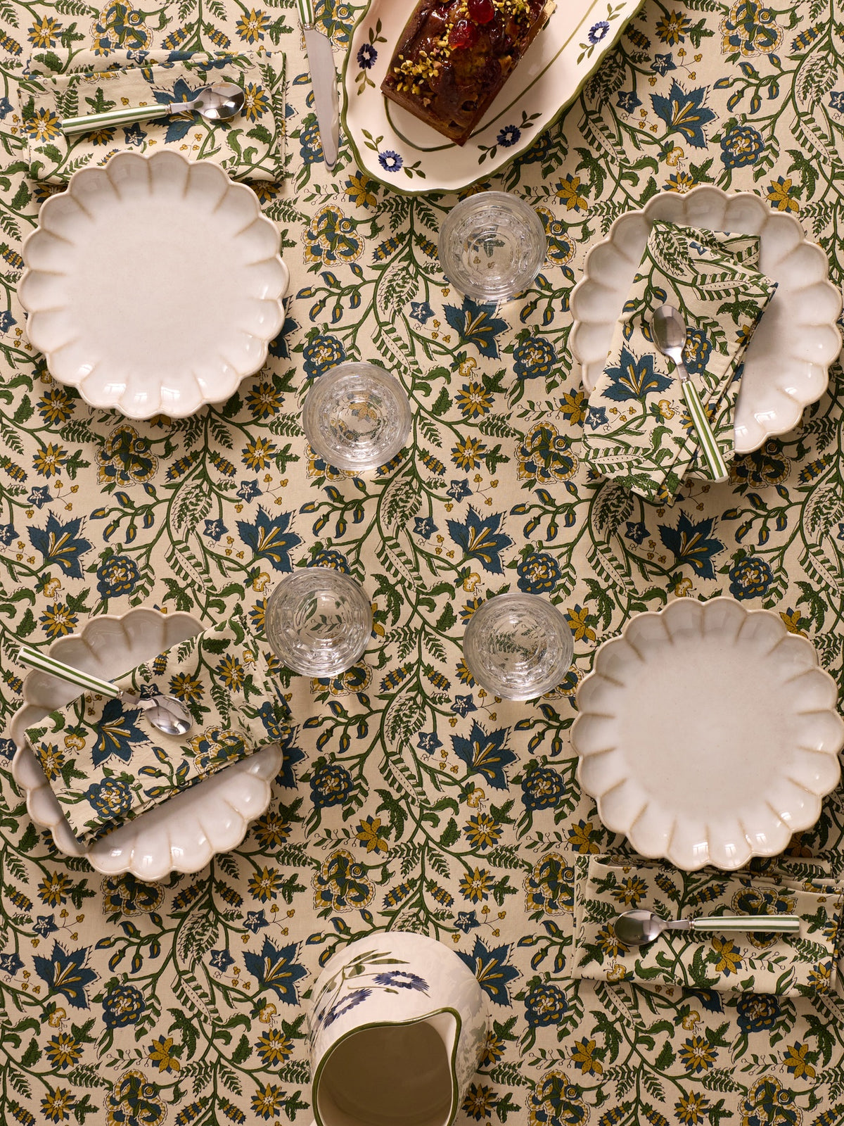Indian print cotton tablecloth