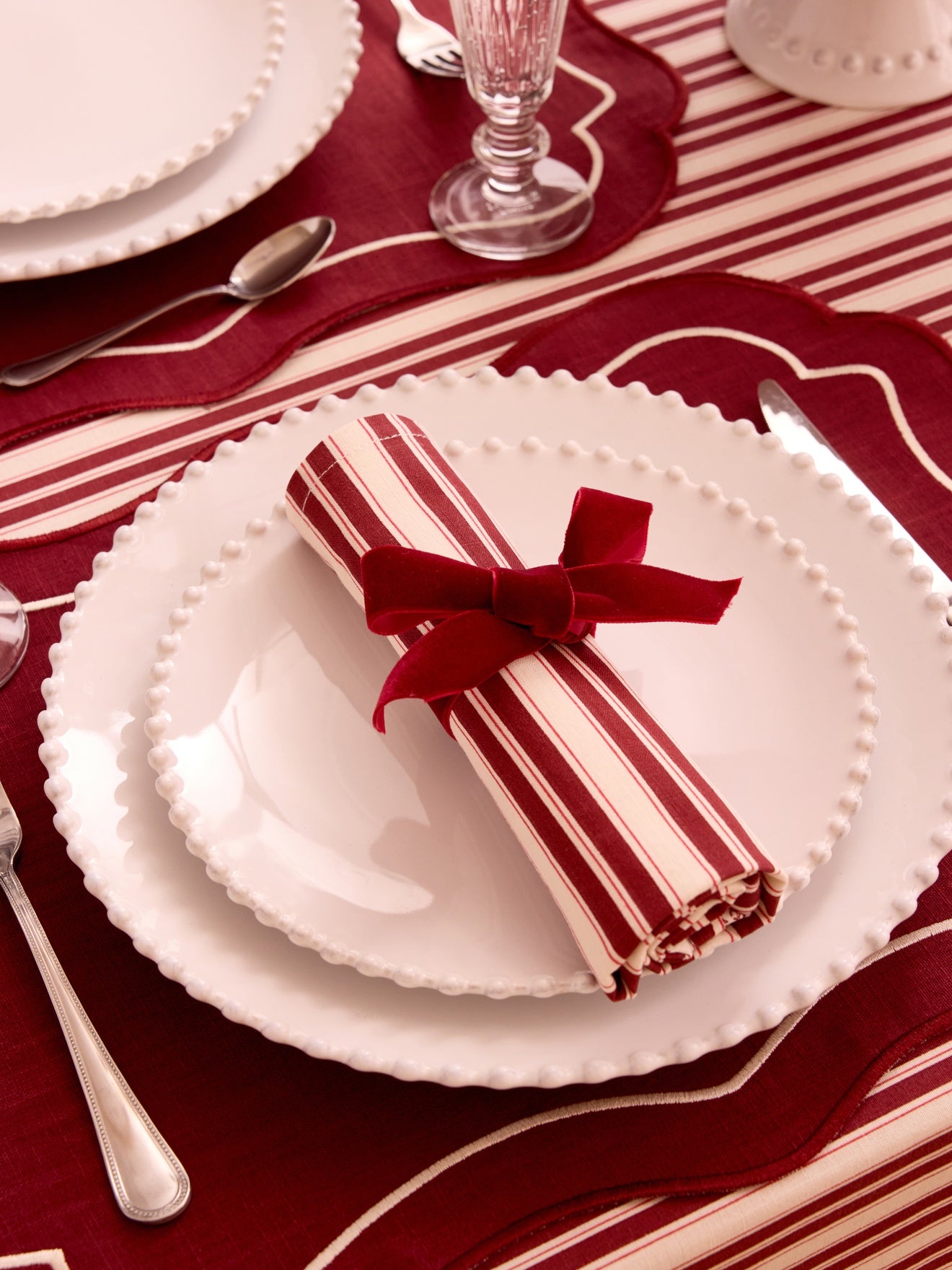 Set of 4 striped napkins