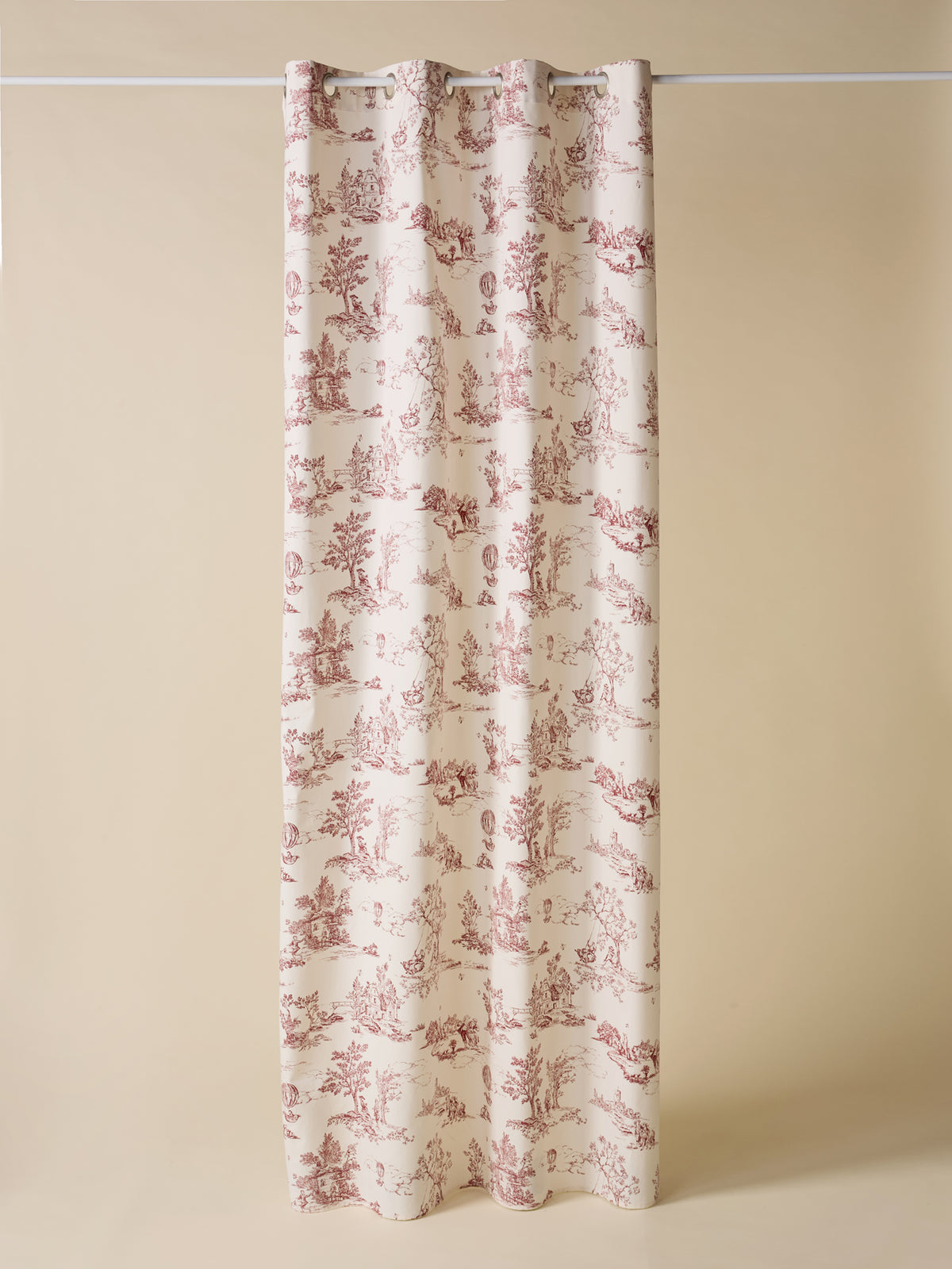 Rideau à oeillets esprit toile de Jouy