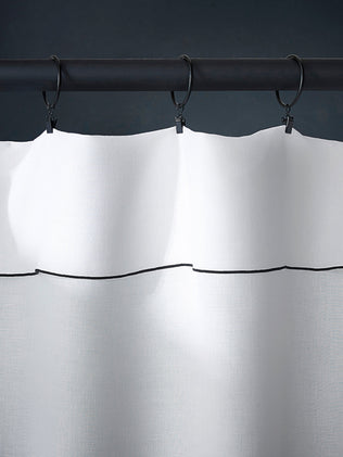 Pre-washed linen curtain panel with satin stitch finish