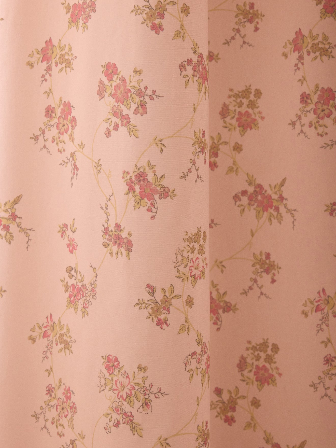 Floral Rose print sheer curtain in cotton percale