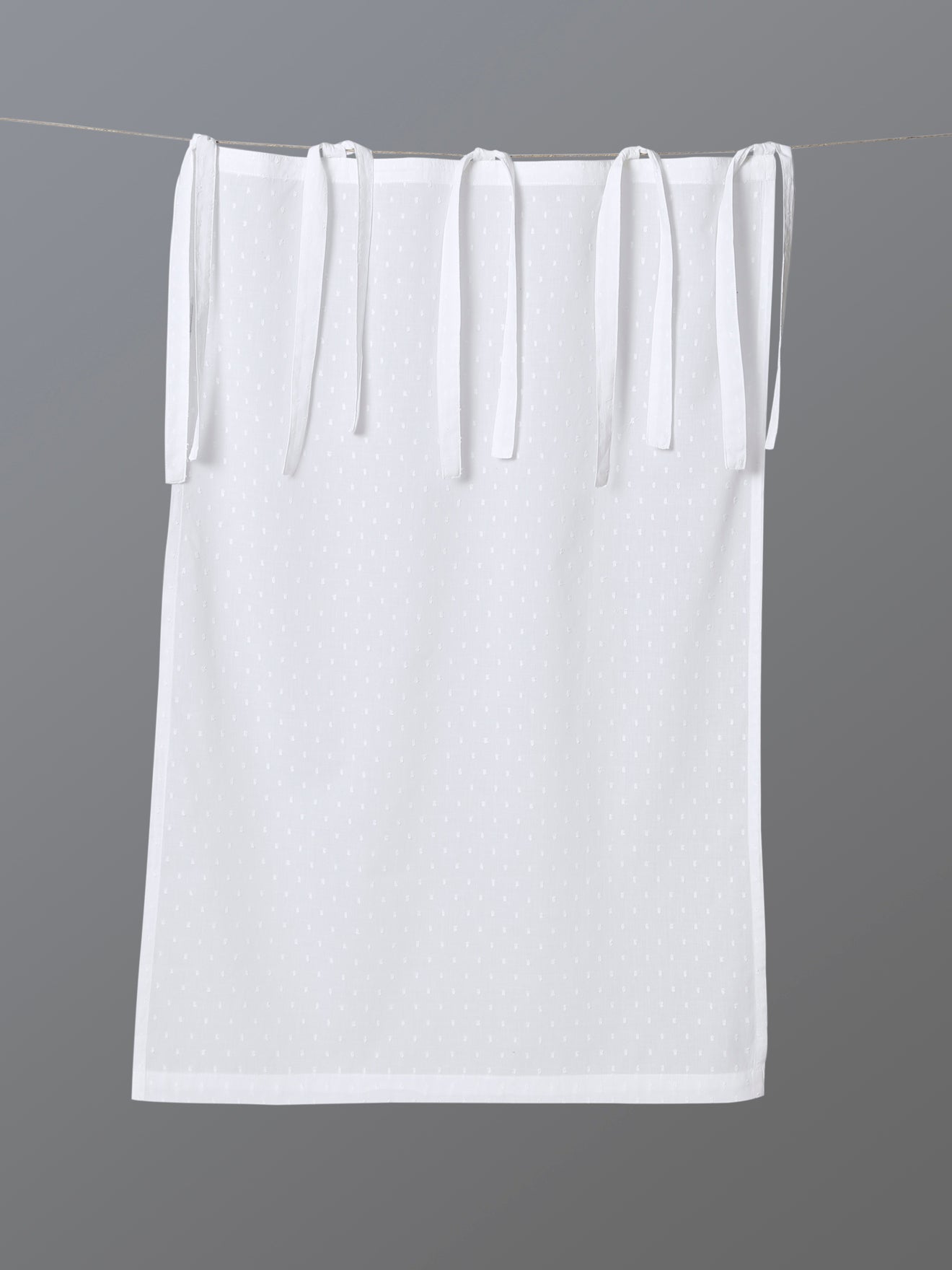 Swiss-dot cotton café curtains
