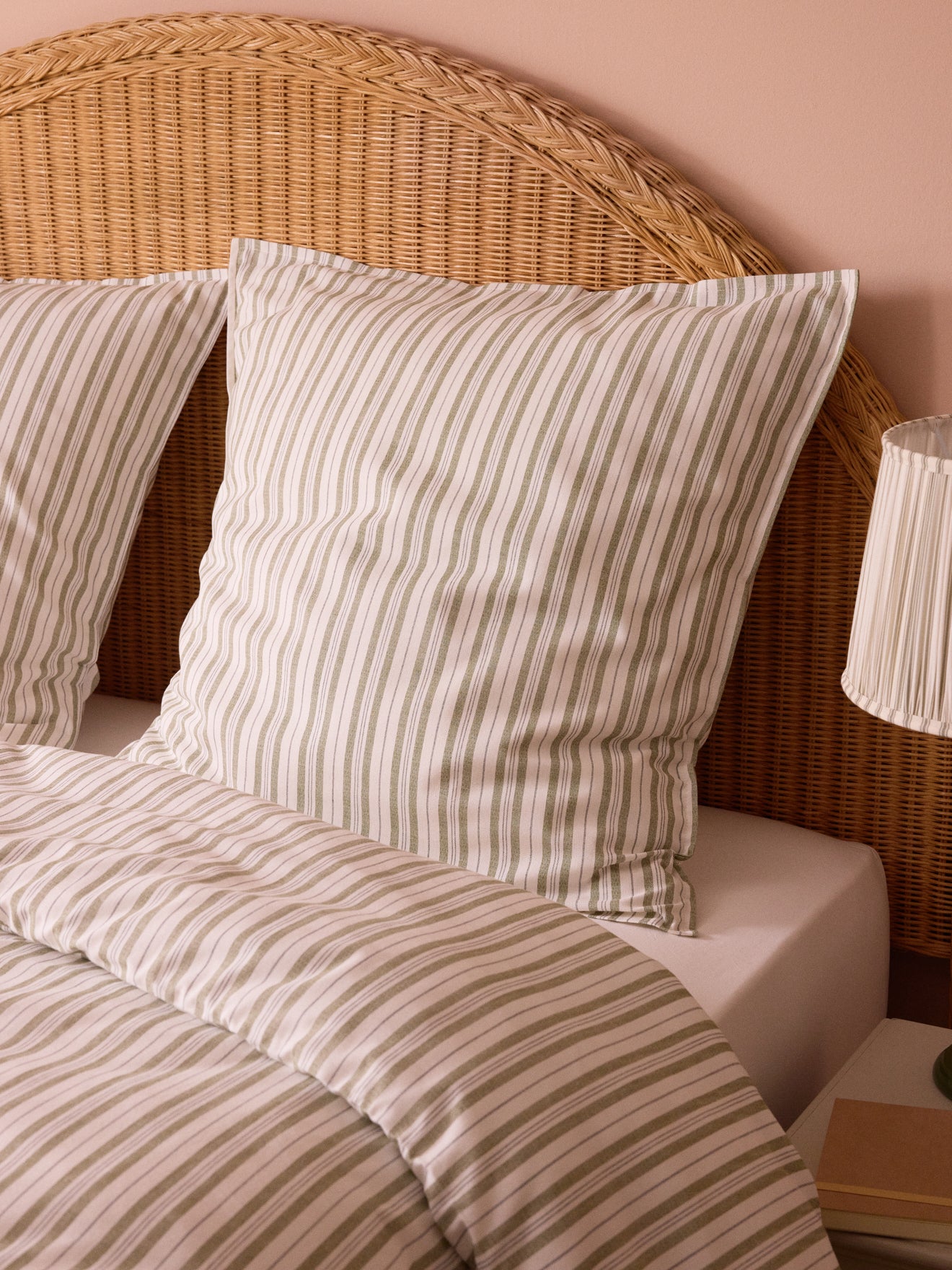 Taie d'oreiller coton tramé aspect lin "Transat"