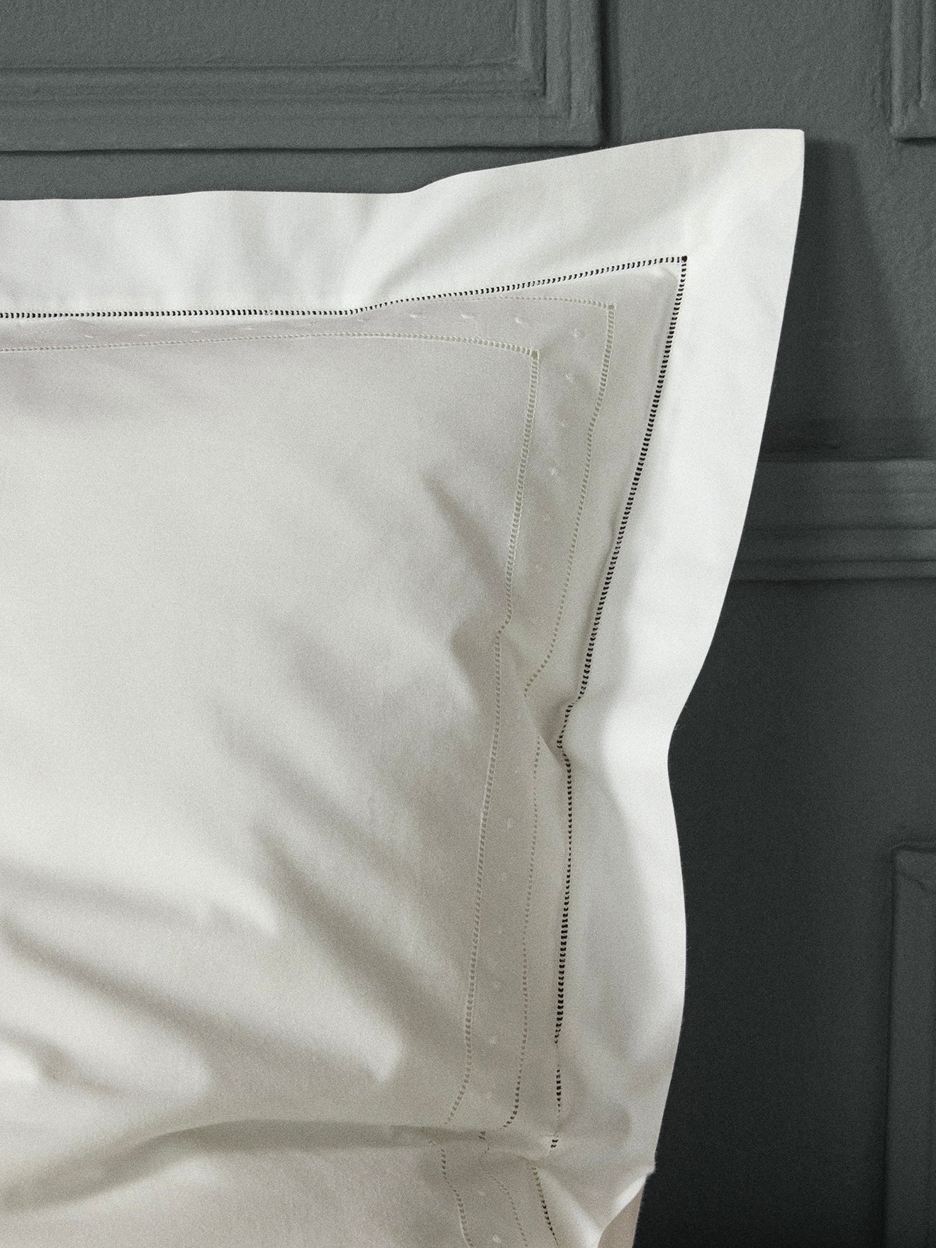 Aglae embroidered cotton percale pillowcase.