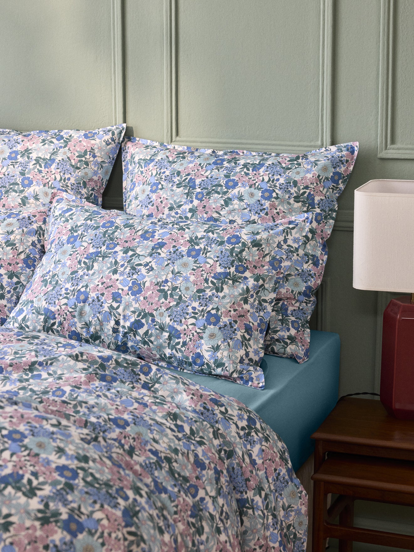 Pillowcase made with Liberty fabric and cotton percale
