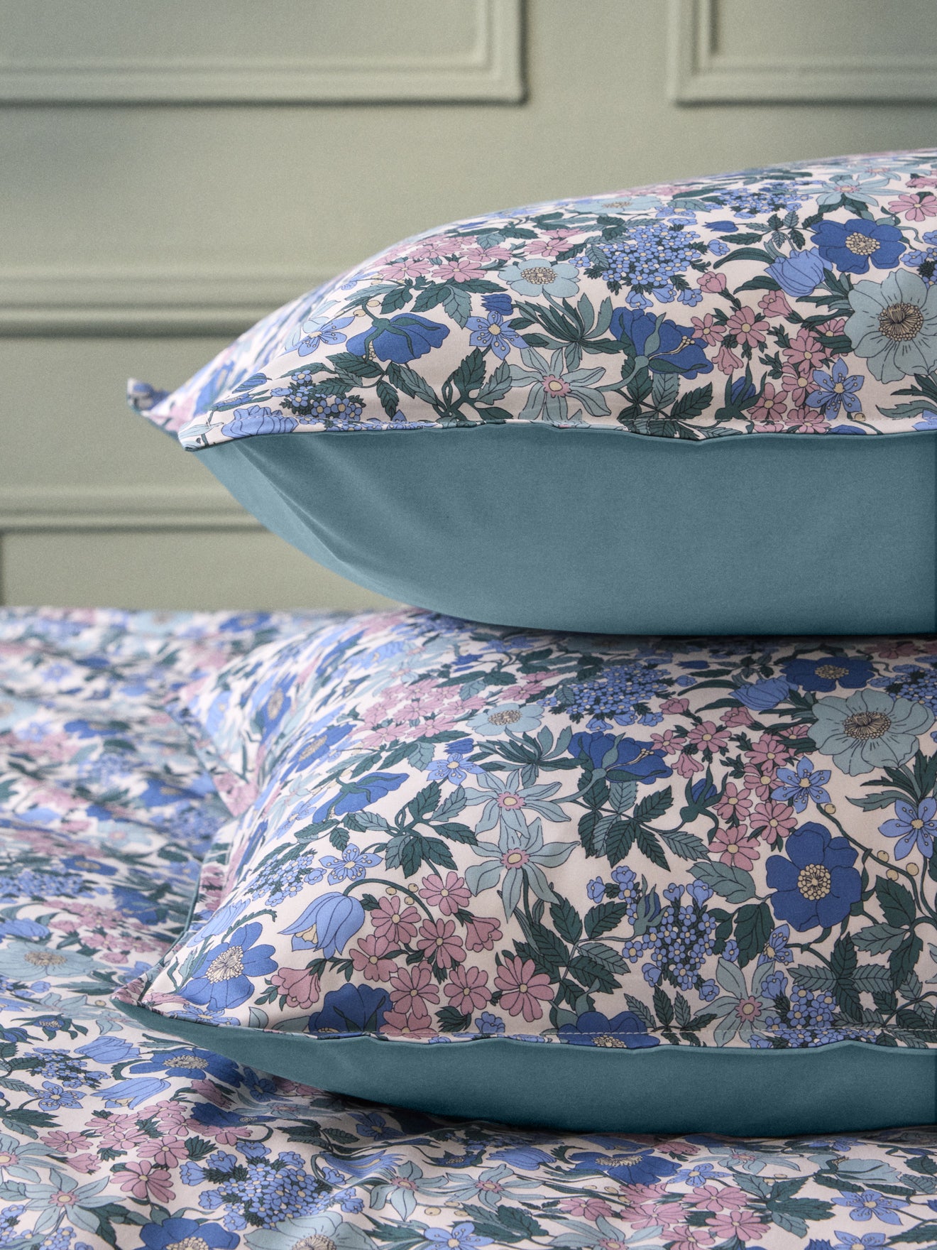 Pillowcase made with Liberty fabric and cotton percale