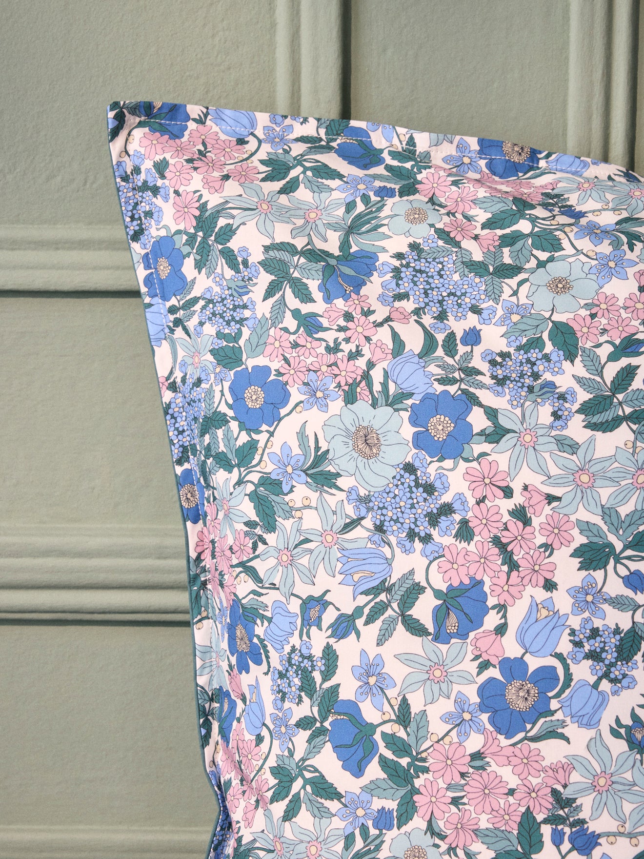 Pillowcase made with Liberty fabric and cotton percale