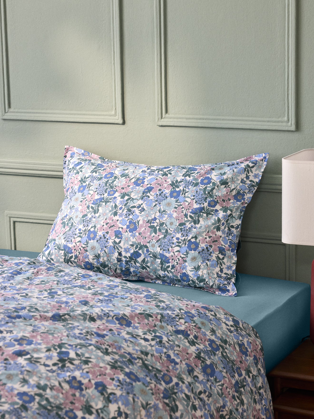 Pillowcase made with Liberty fabric and cotton percale