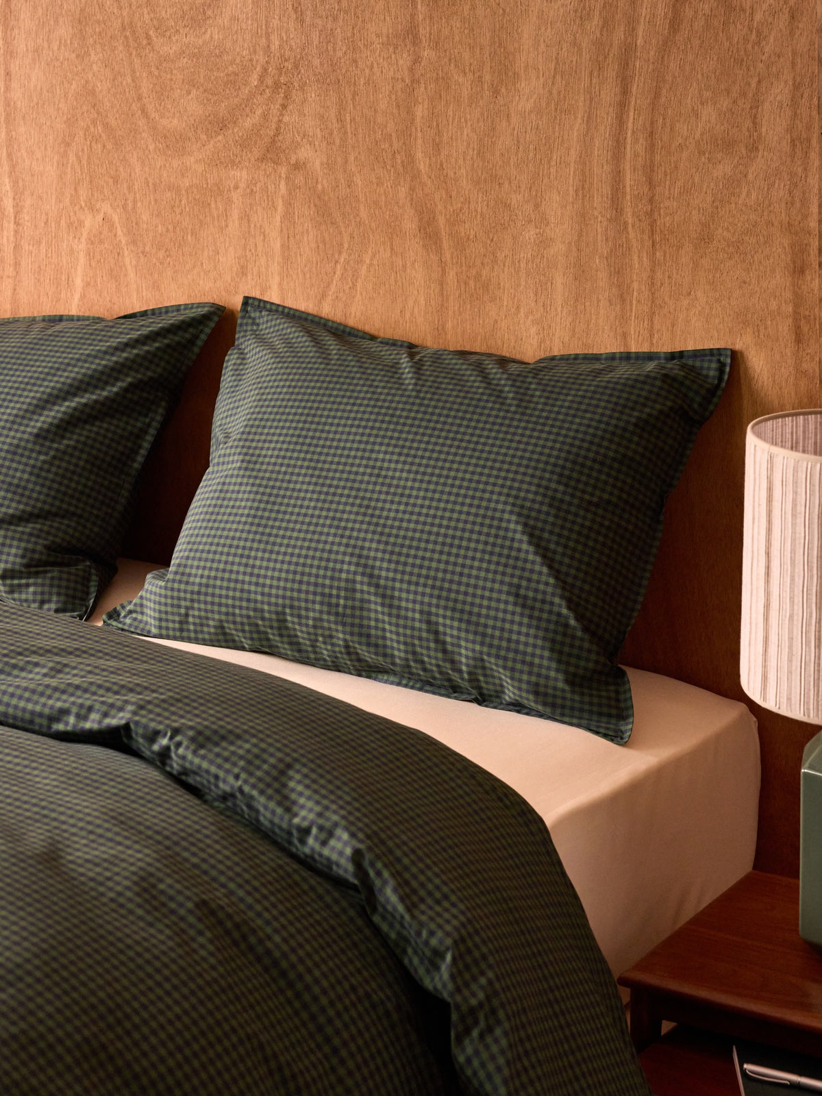 Taie d'oreiller percale de coton "Vichy"