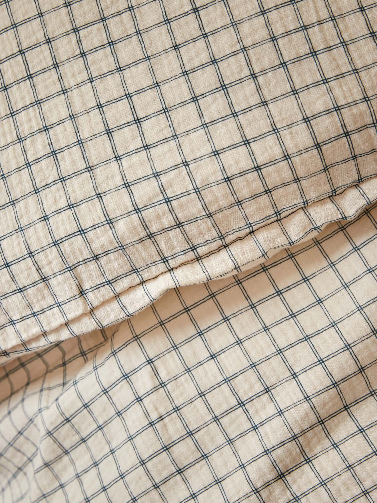 Child's Check cotton gauze duvet cover