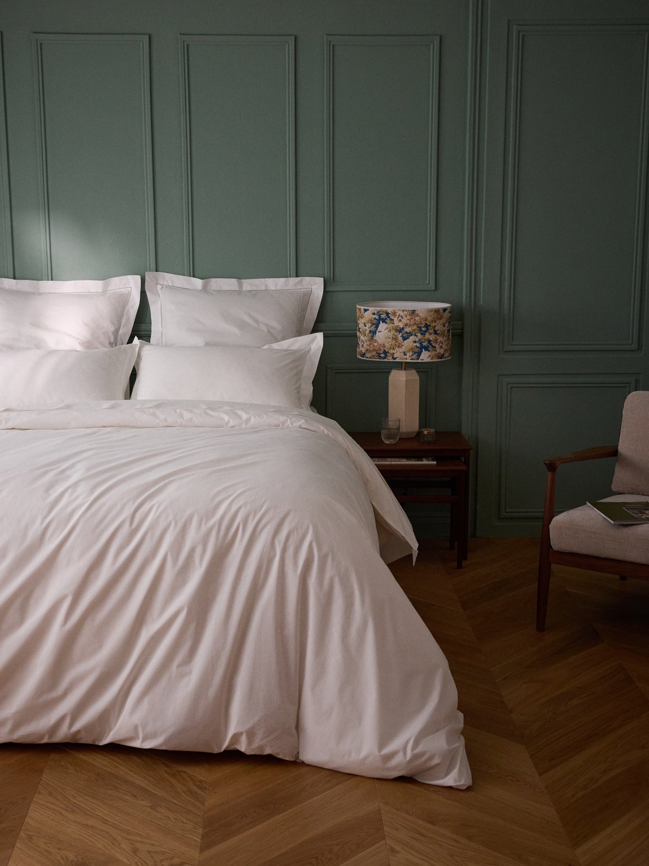 Housse de couette percale de coton brodée "Aglaé"