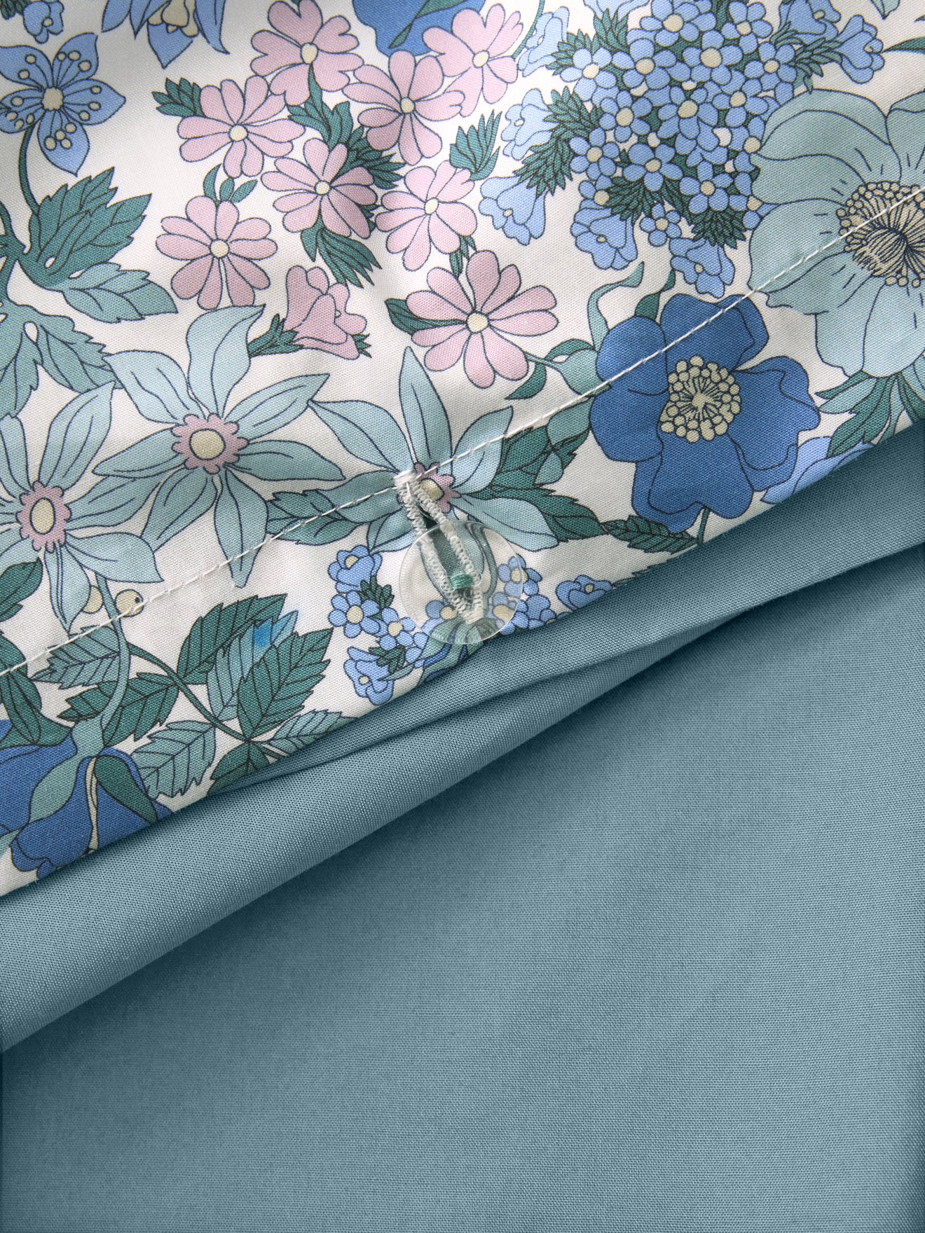 Housse de couette percale de coton et tissu Liberty