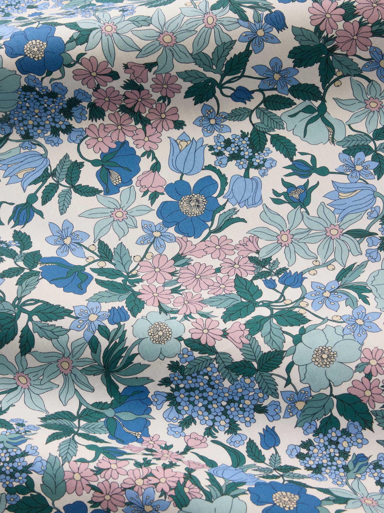 Housse de couette percale de coton et tissu Liberty