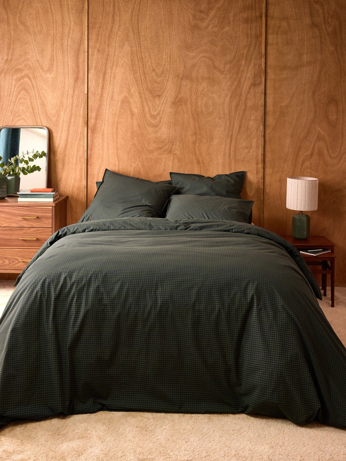 Housse de couette percale de coton "Vichy"