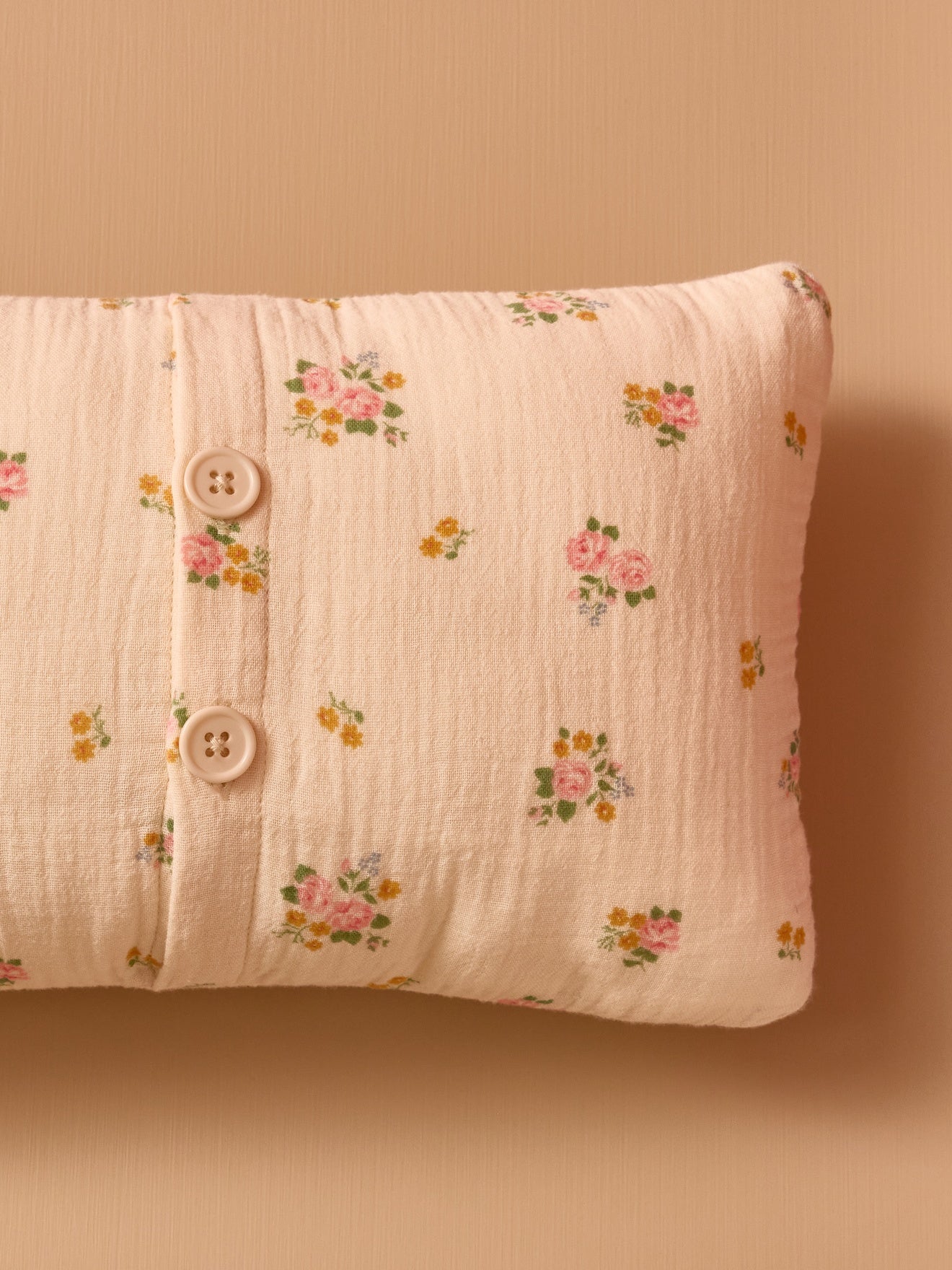 Little embroidered cotton gauze pillow