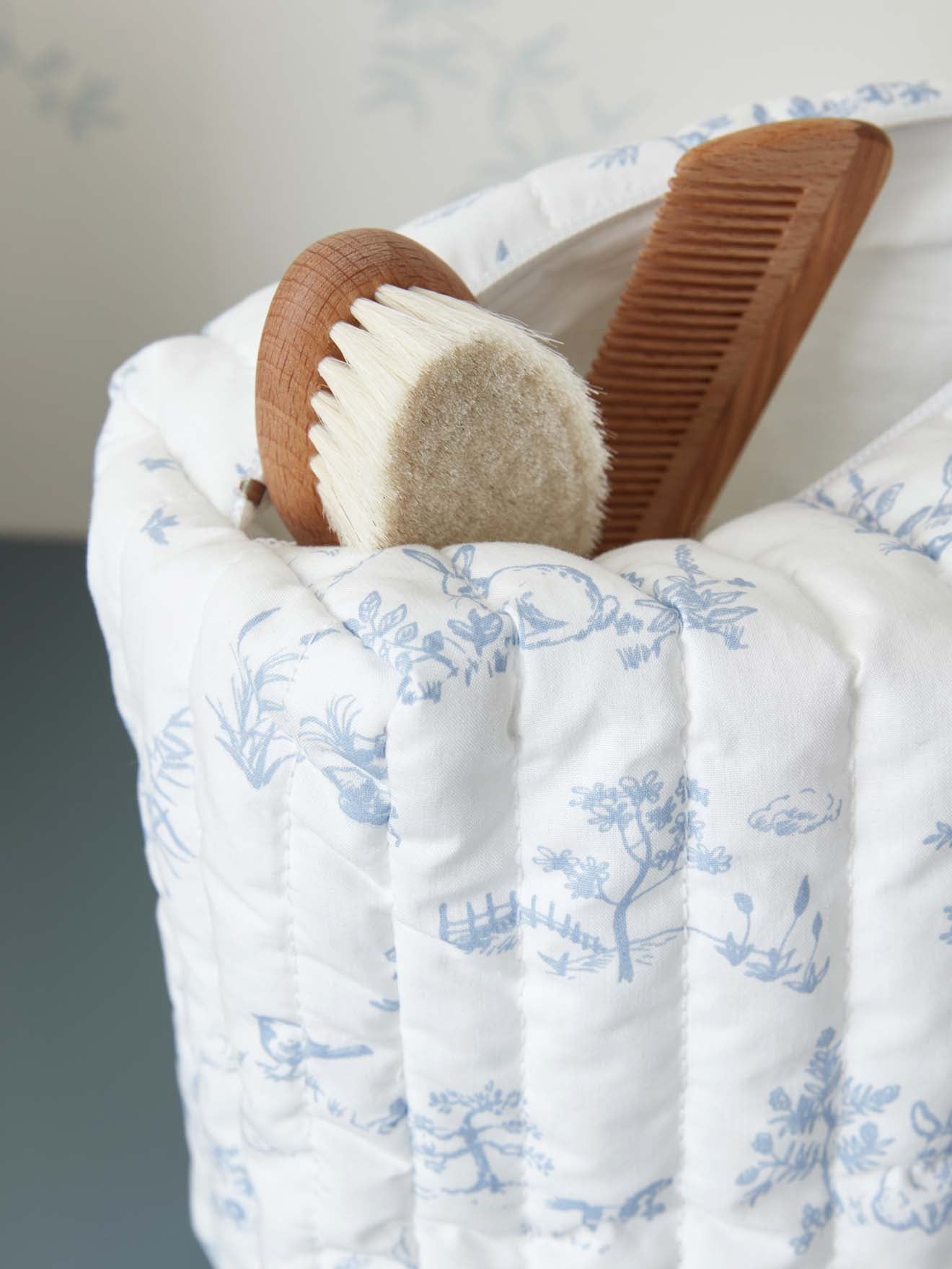 Toile de Jouy inspired toiletries case