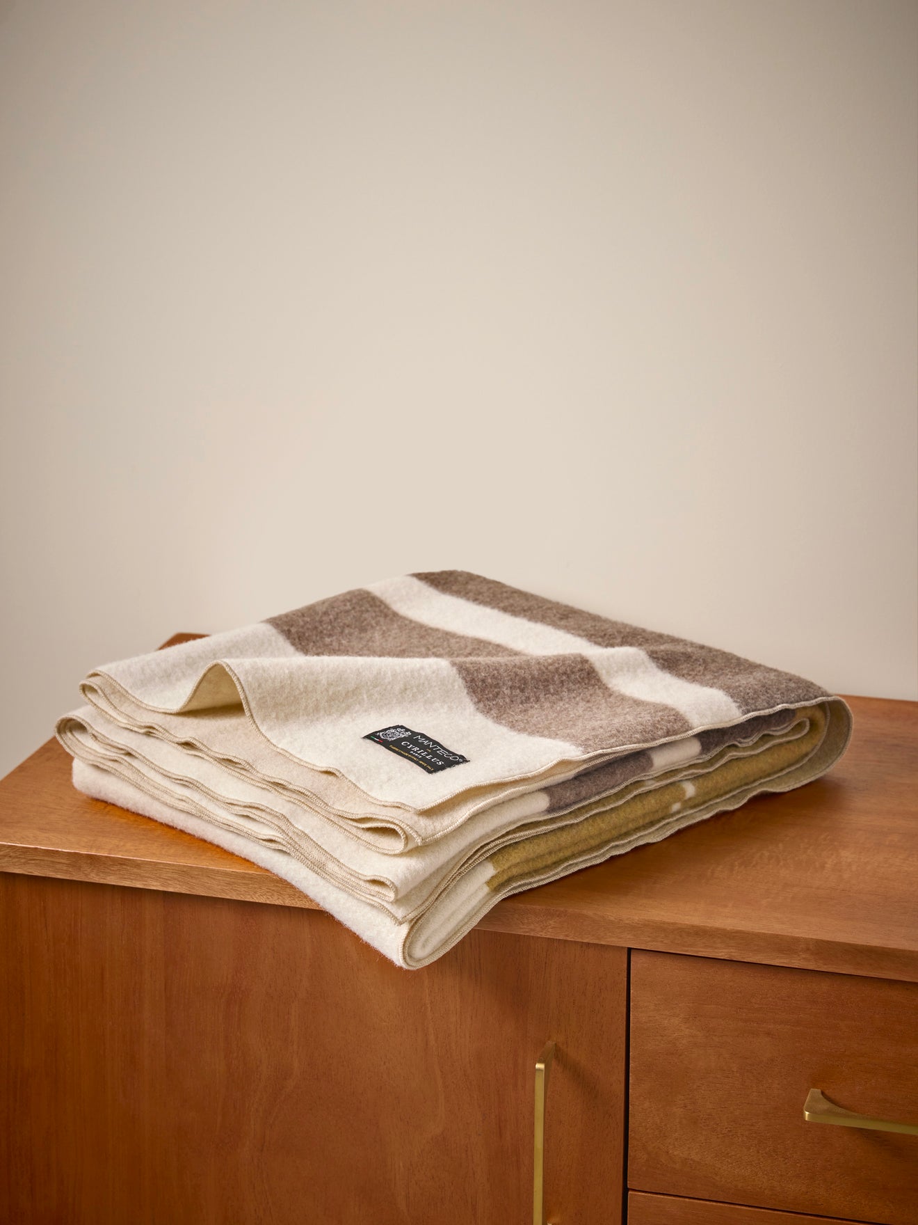 Wool-rich striped throw