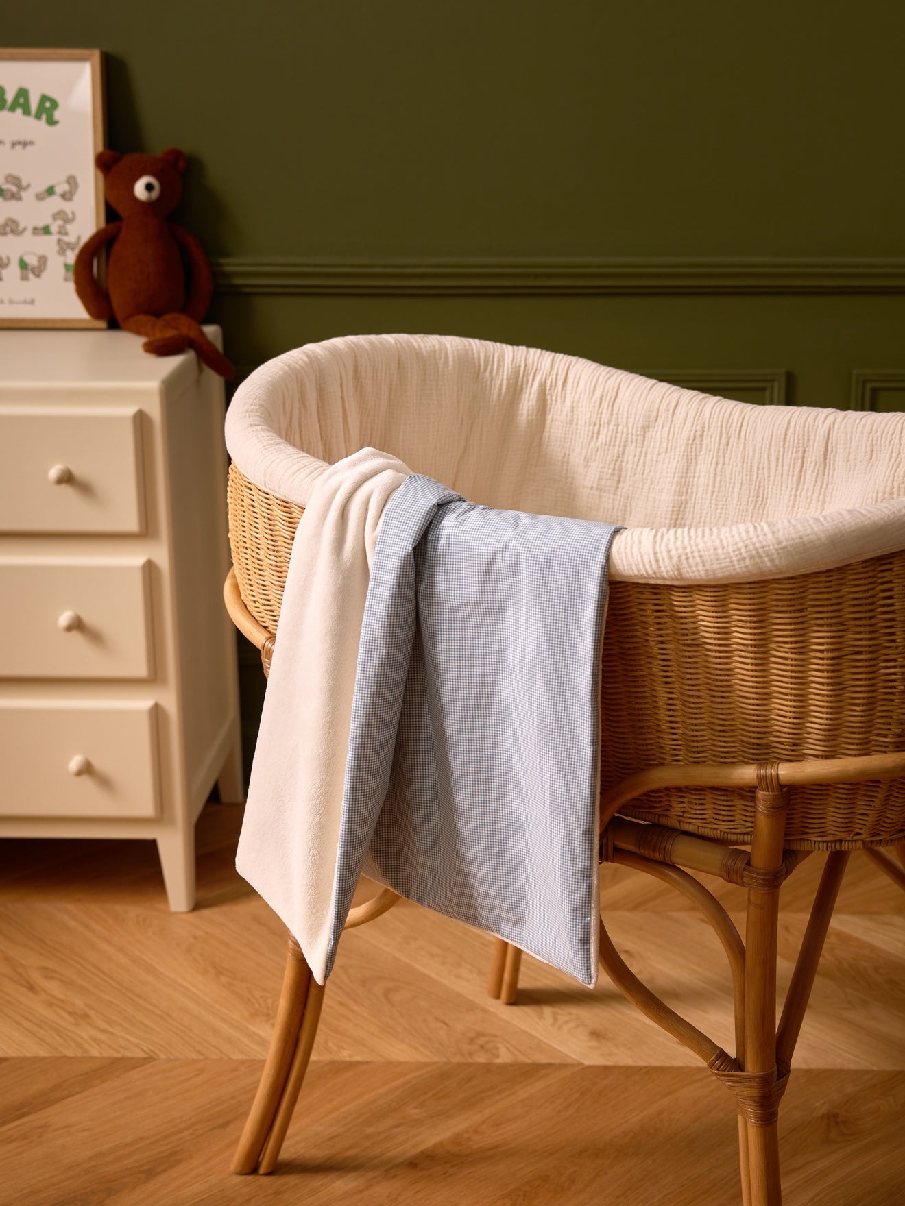 Plaid bébé vichy et micro-polaire