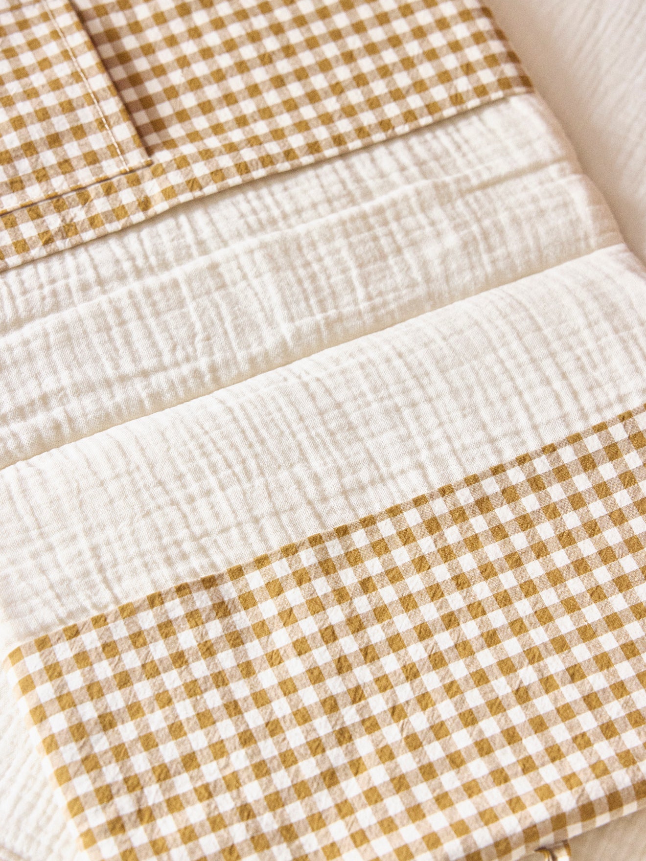 Medical record booklet with gingham check gauze