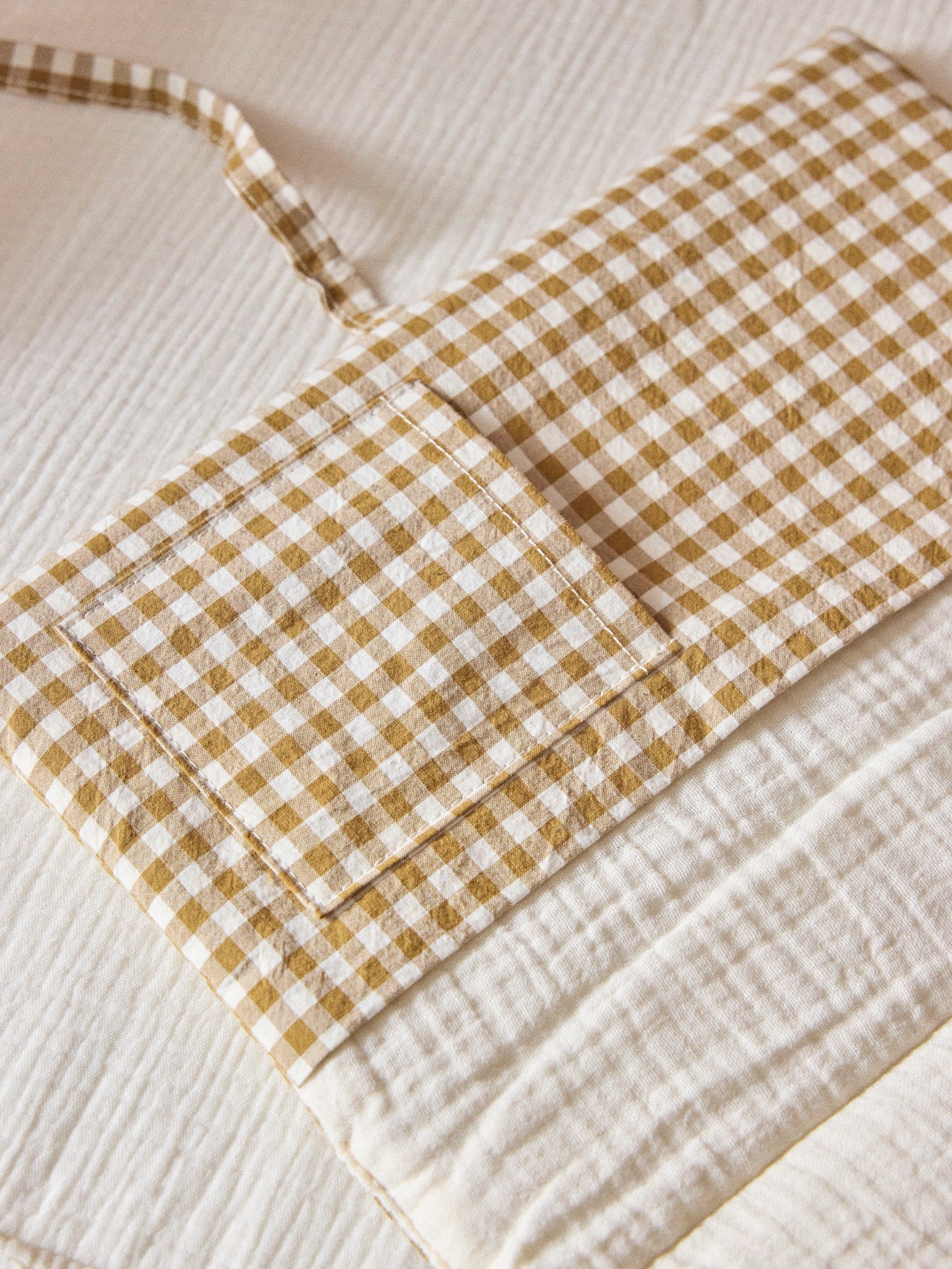 Medical record booklet with gingham check gauze