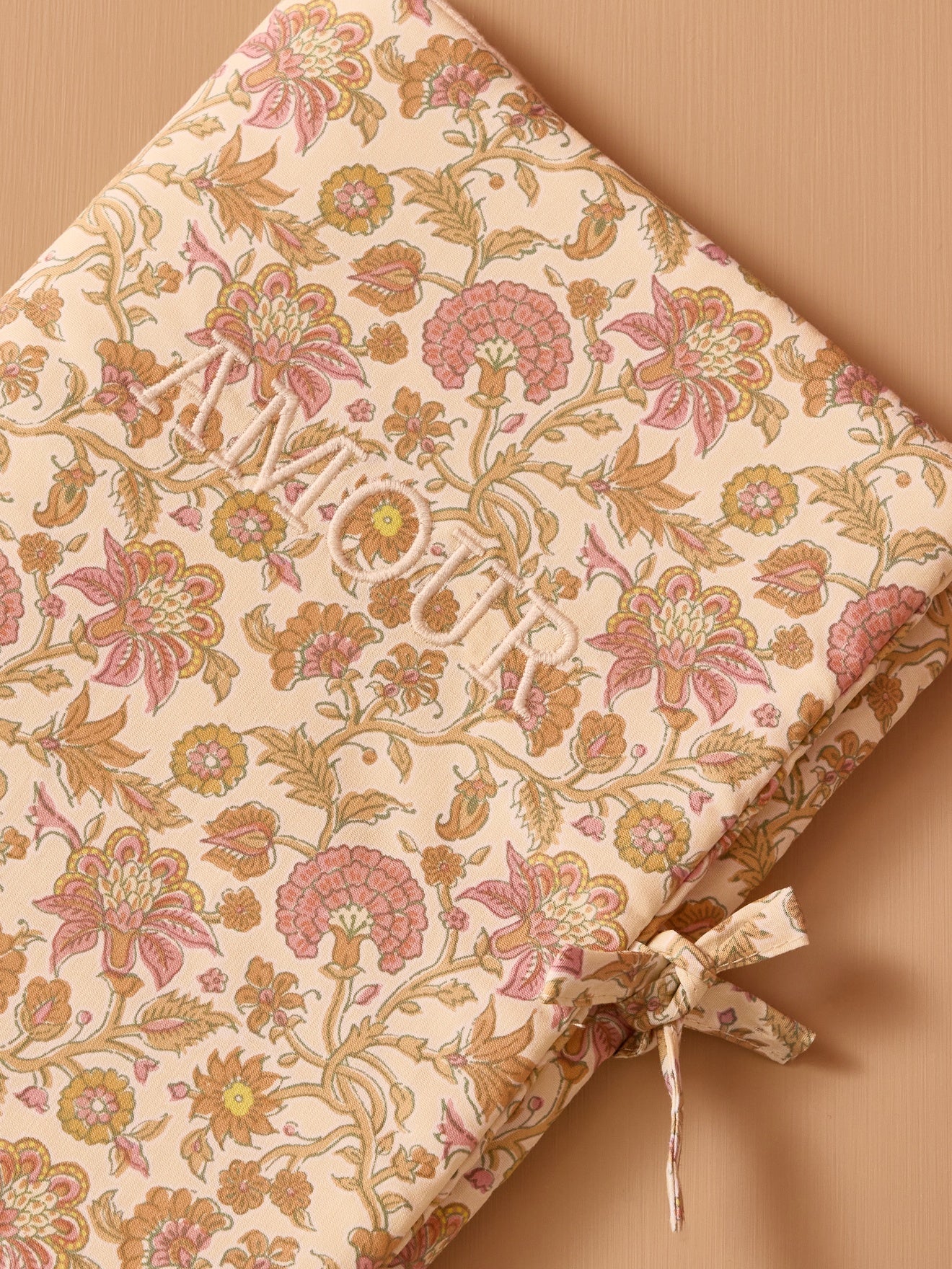 Medical record booklet gingham check gauze cover