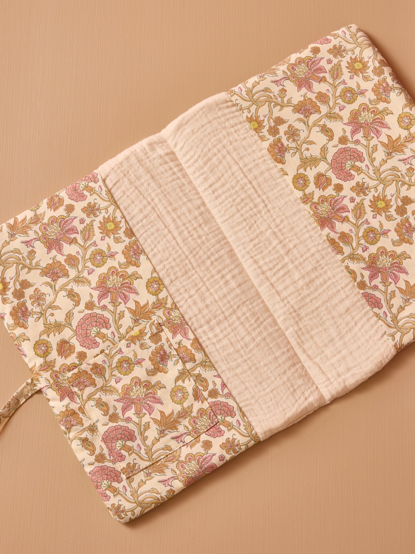 Medical record booklet gingham check gauze cover