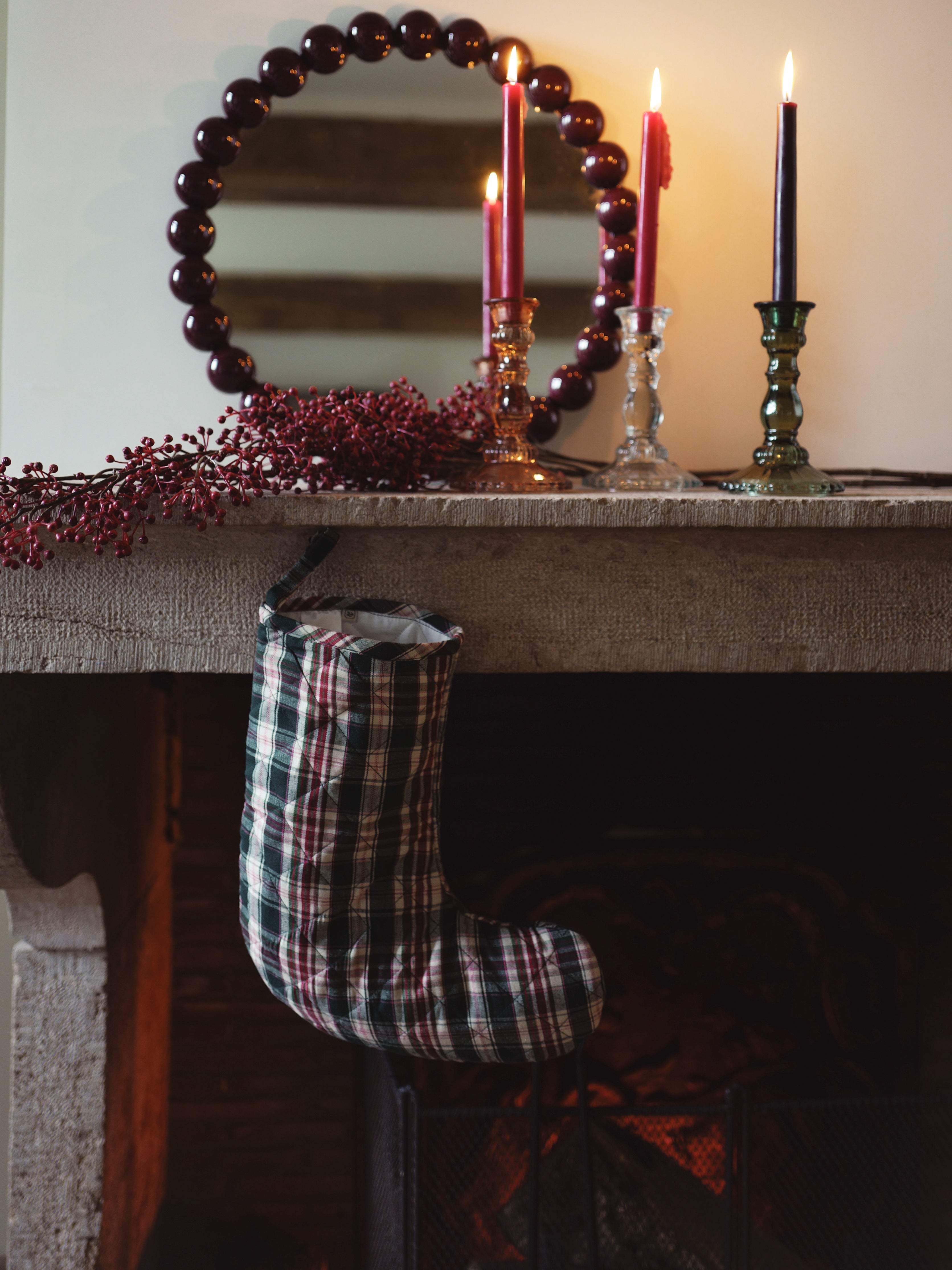 Chaussette de Noël en tartan - Collection Noël