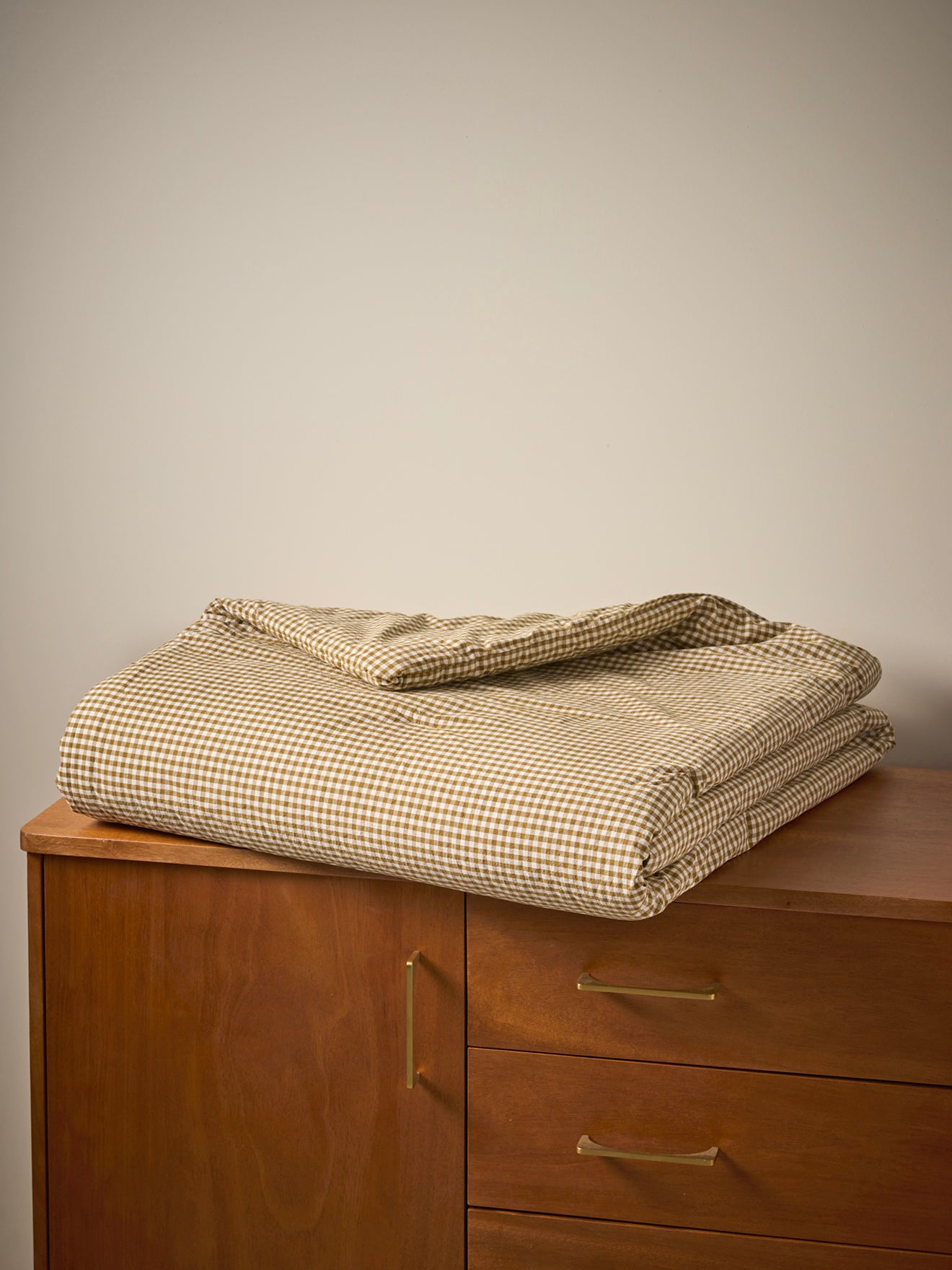 Gingham check cotton comforter