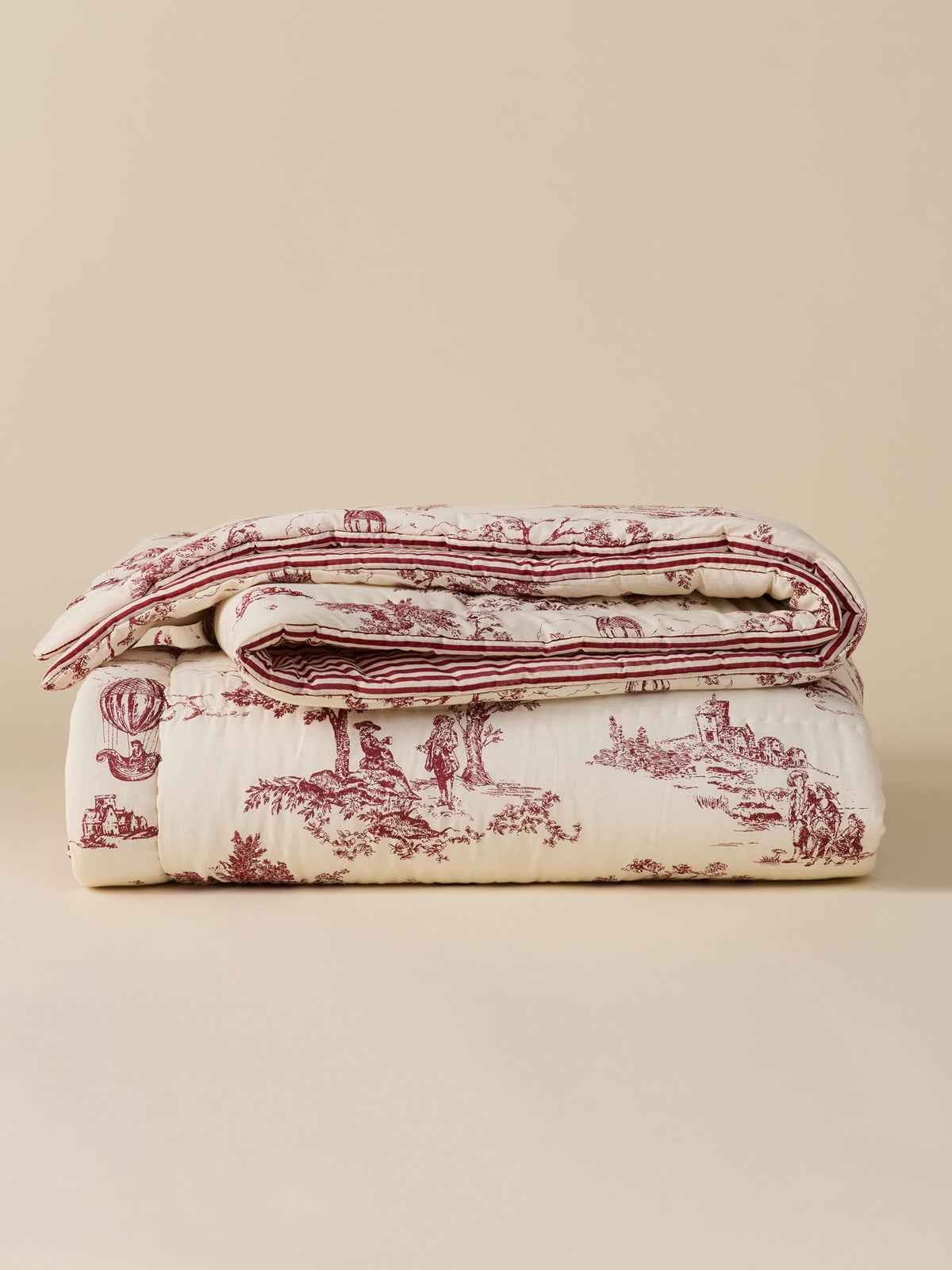 Boutis réversible esprit toile de Jouy
