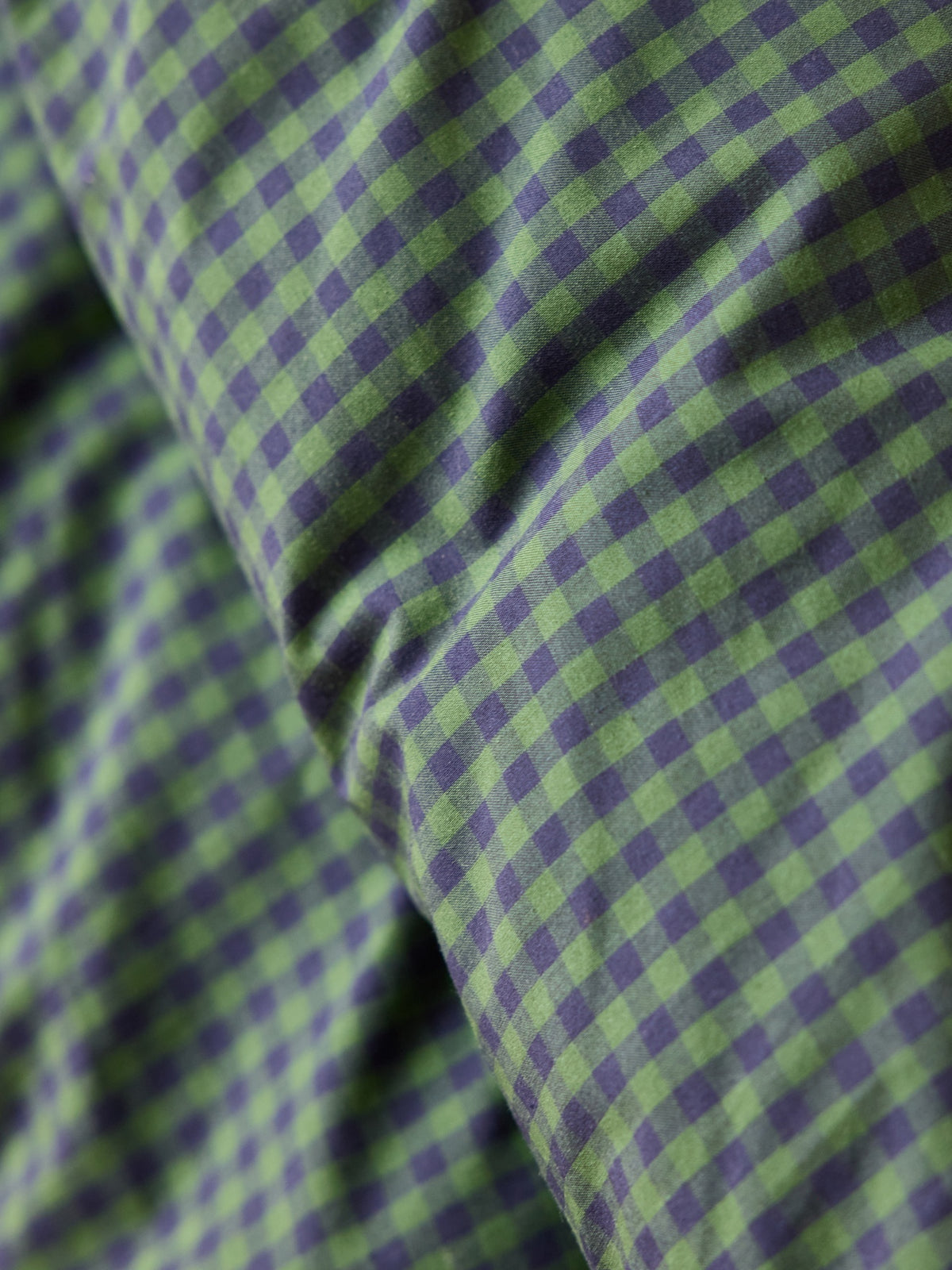 Gingham checked padded boutis quilt