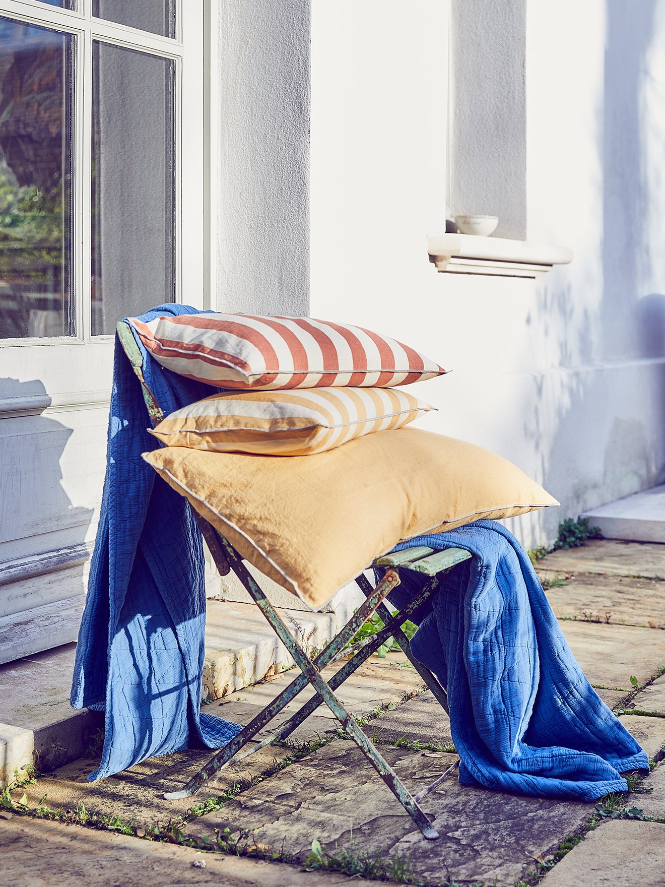 Solid cotton/linen cushion cover