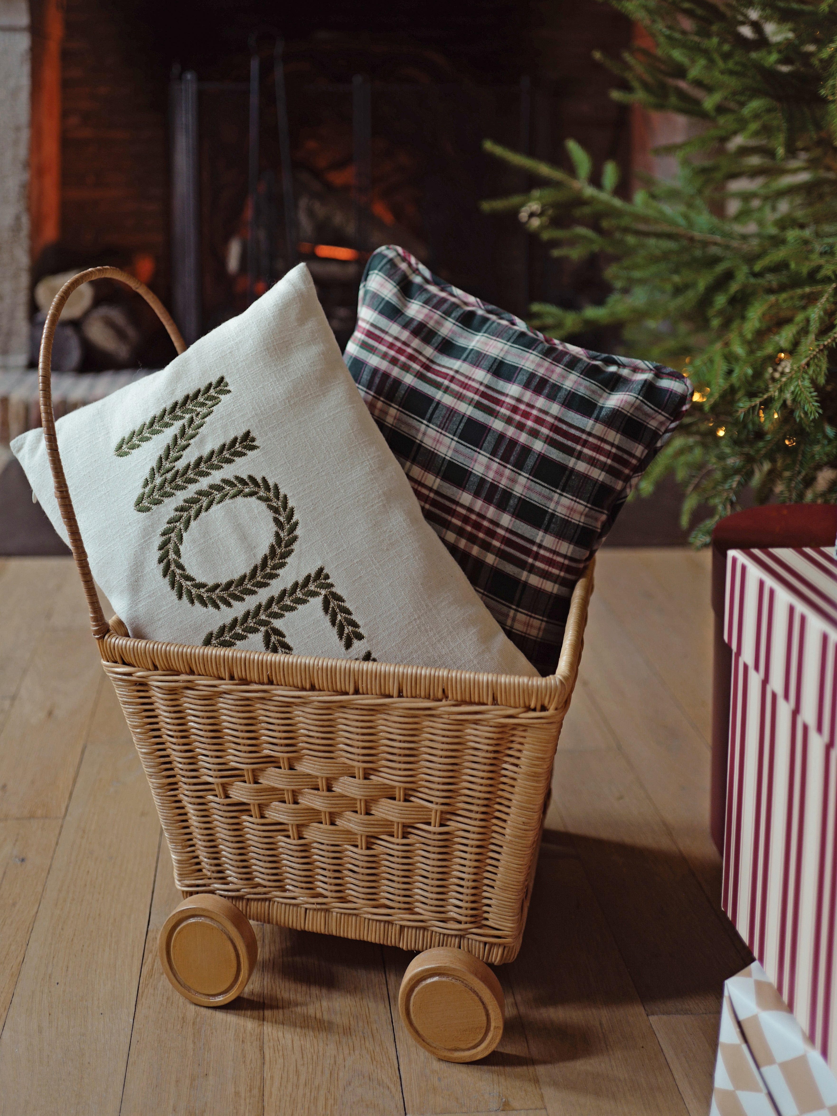 Housse de coussin en tartan - Collection Noël