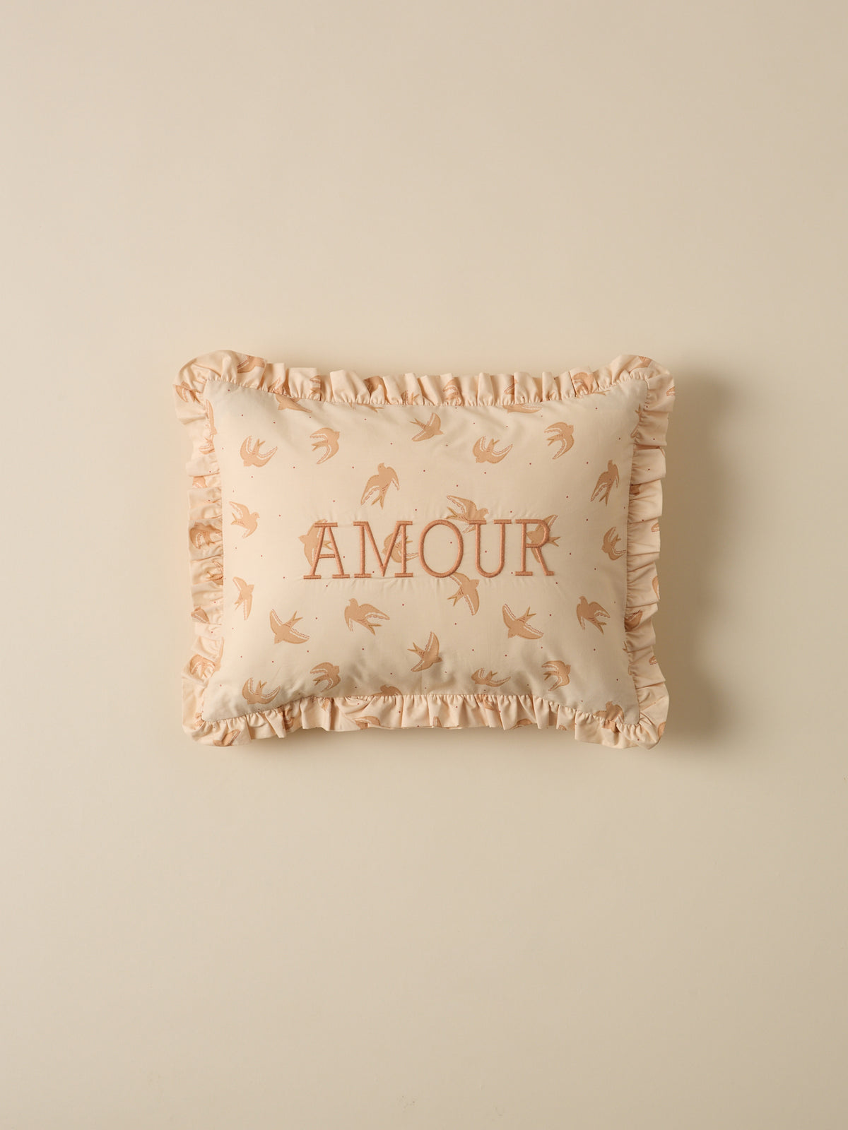 Cushion with Amour embroidery