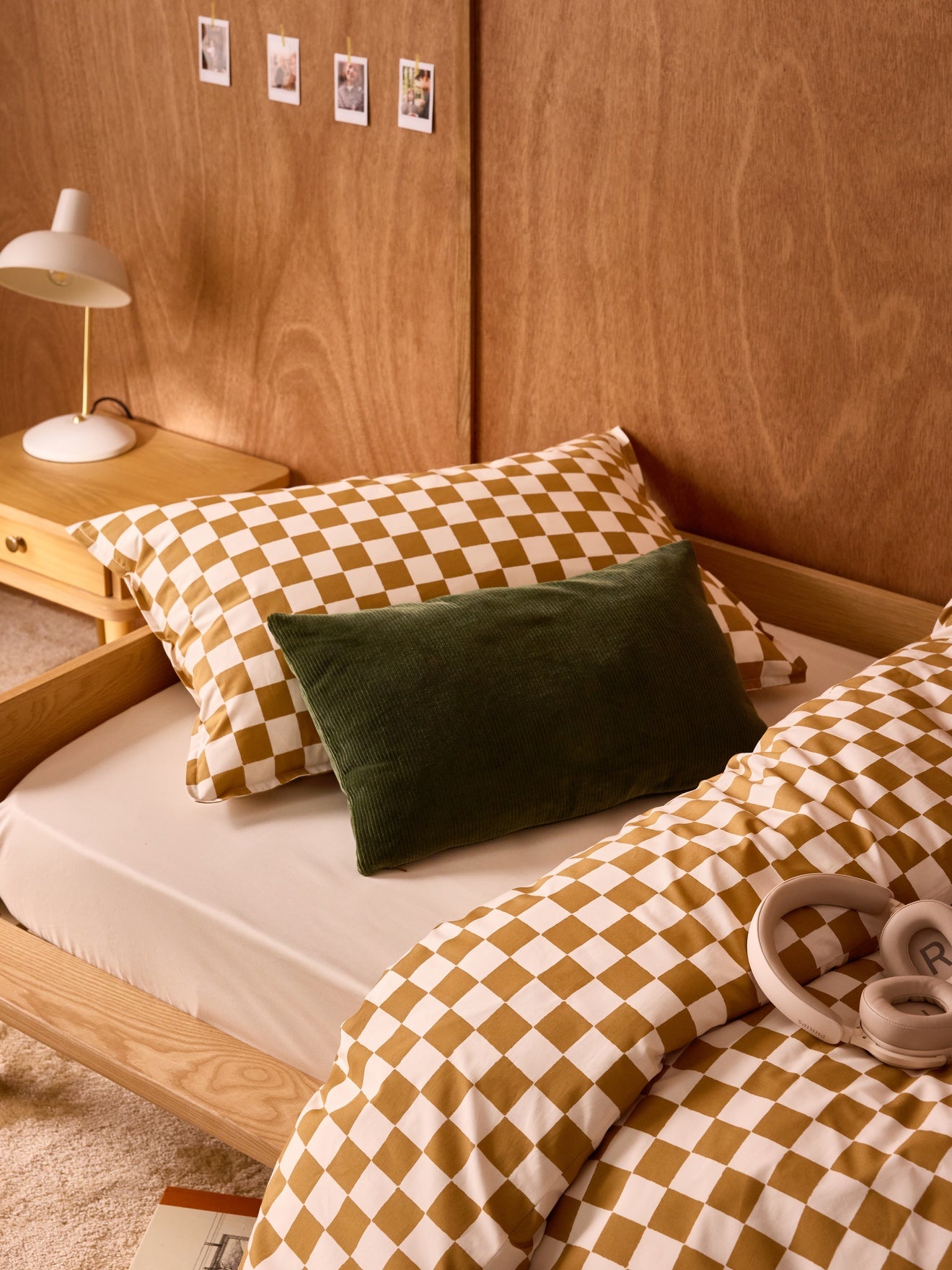 Housse de coussin en velours côtelé