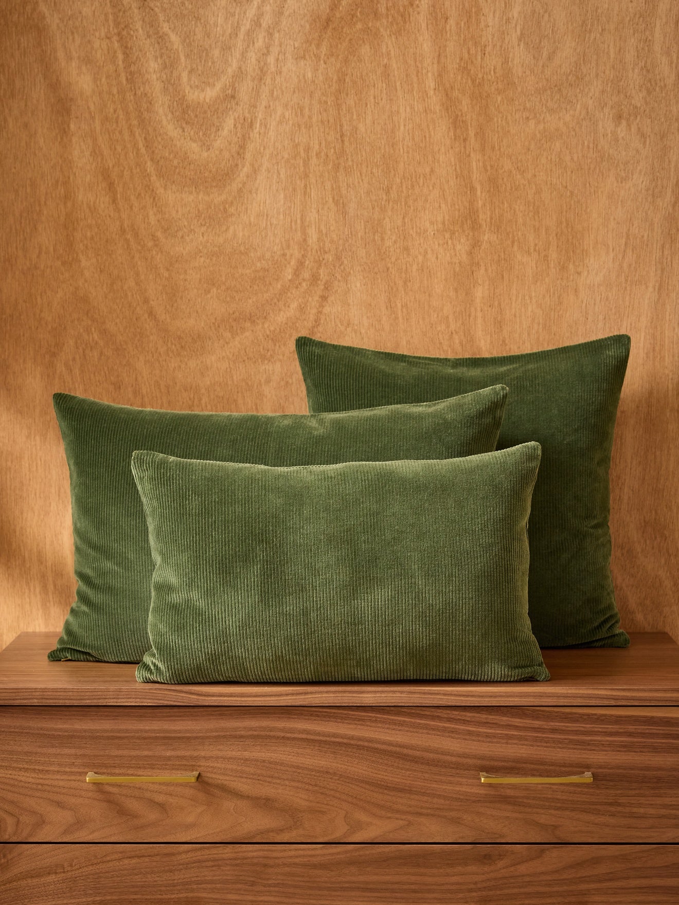 Housse de coussin en velours côtelé