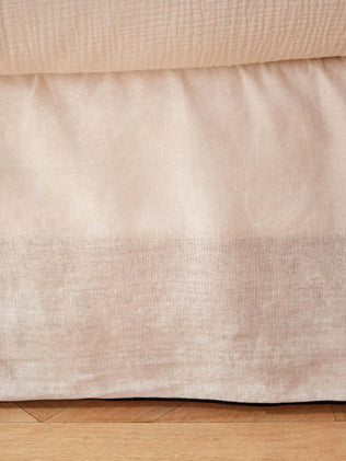 Pre-washed linen bed skirt